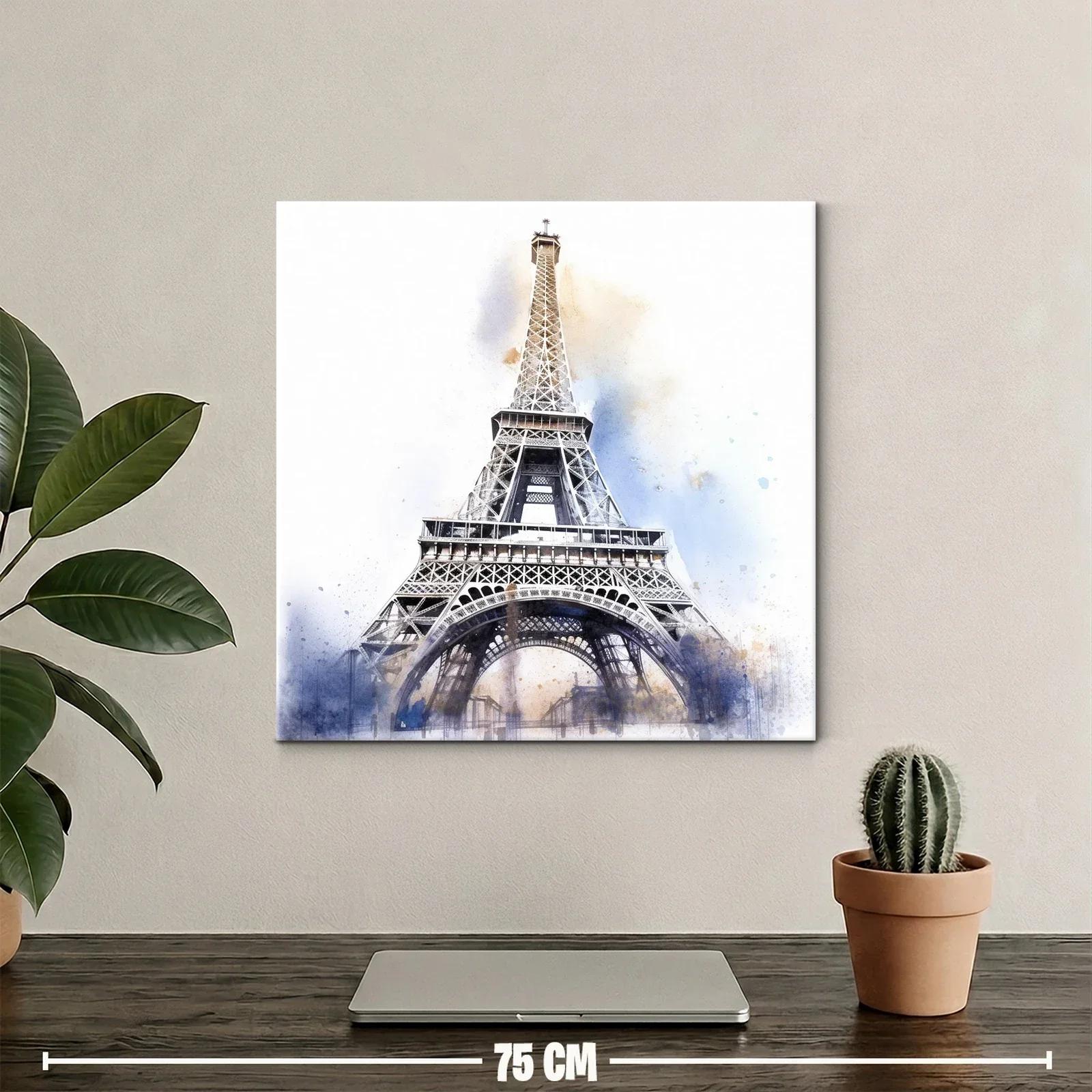 Perspectiva artística de la torre Eiffel en tonos suaves — miniatura 2