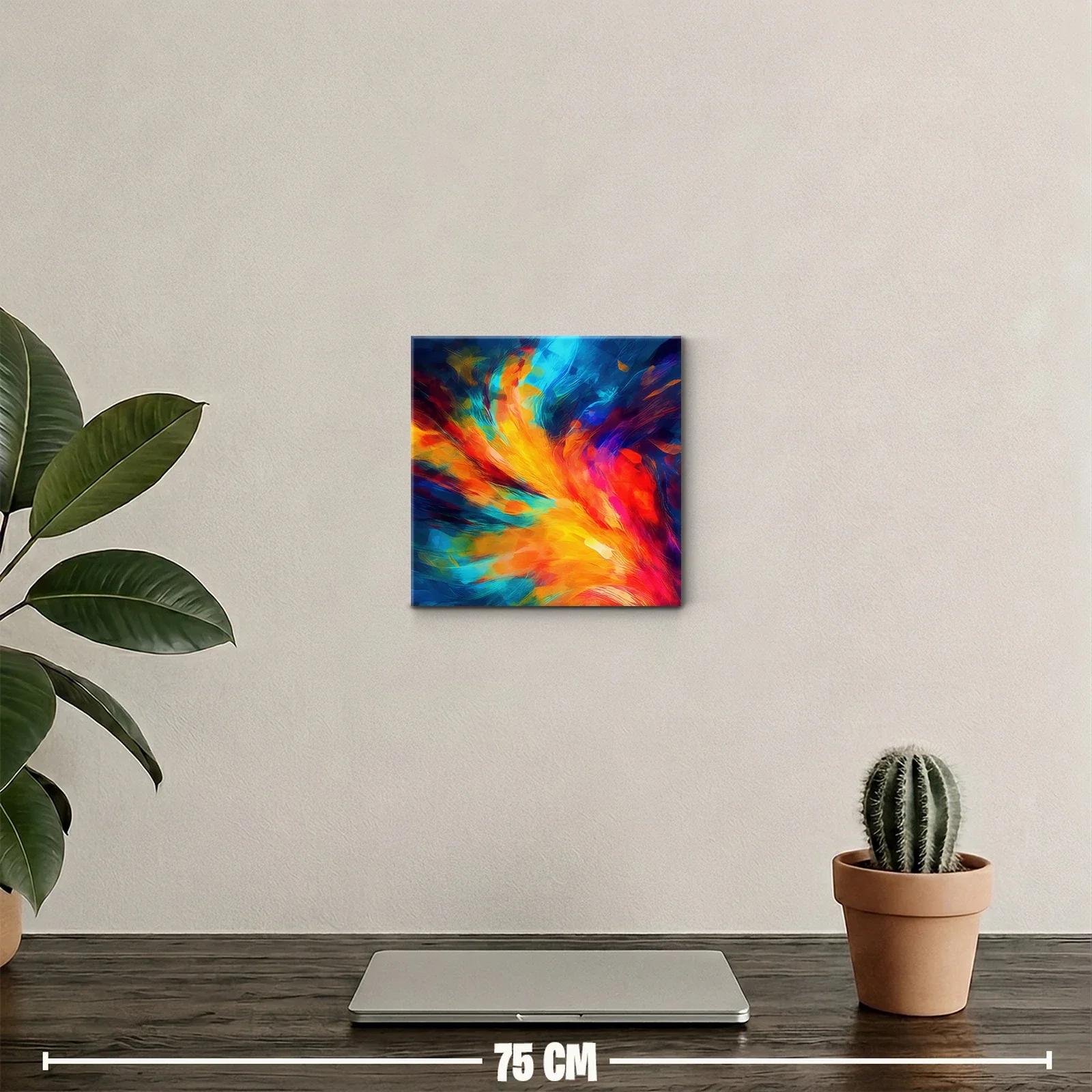 Cuadro abstracto vibrante con explosión de colores intensos — miniatura 2