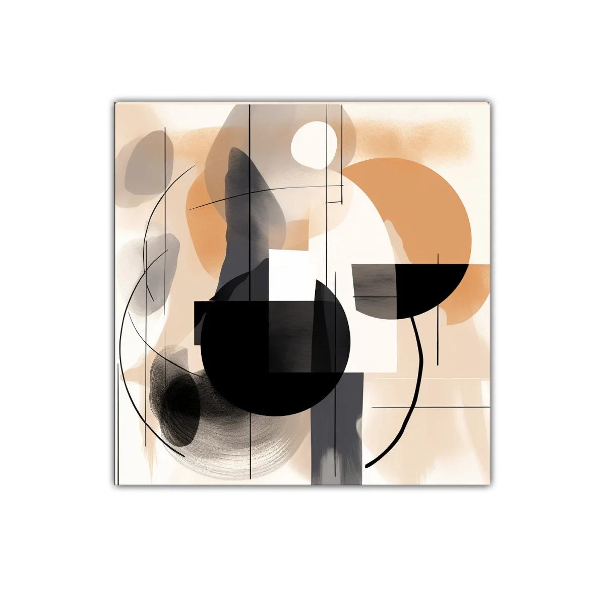 Cuadro abstracto con formas geométricas y tonos cálidos — imagen principal