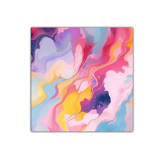 Cuadro decorativo con ondas de colores vibrantes y suaves