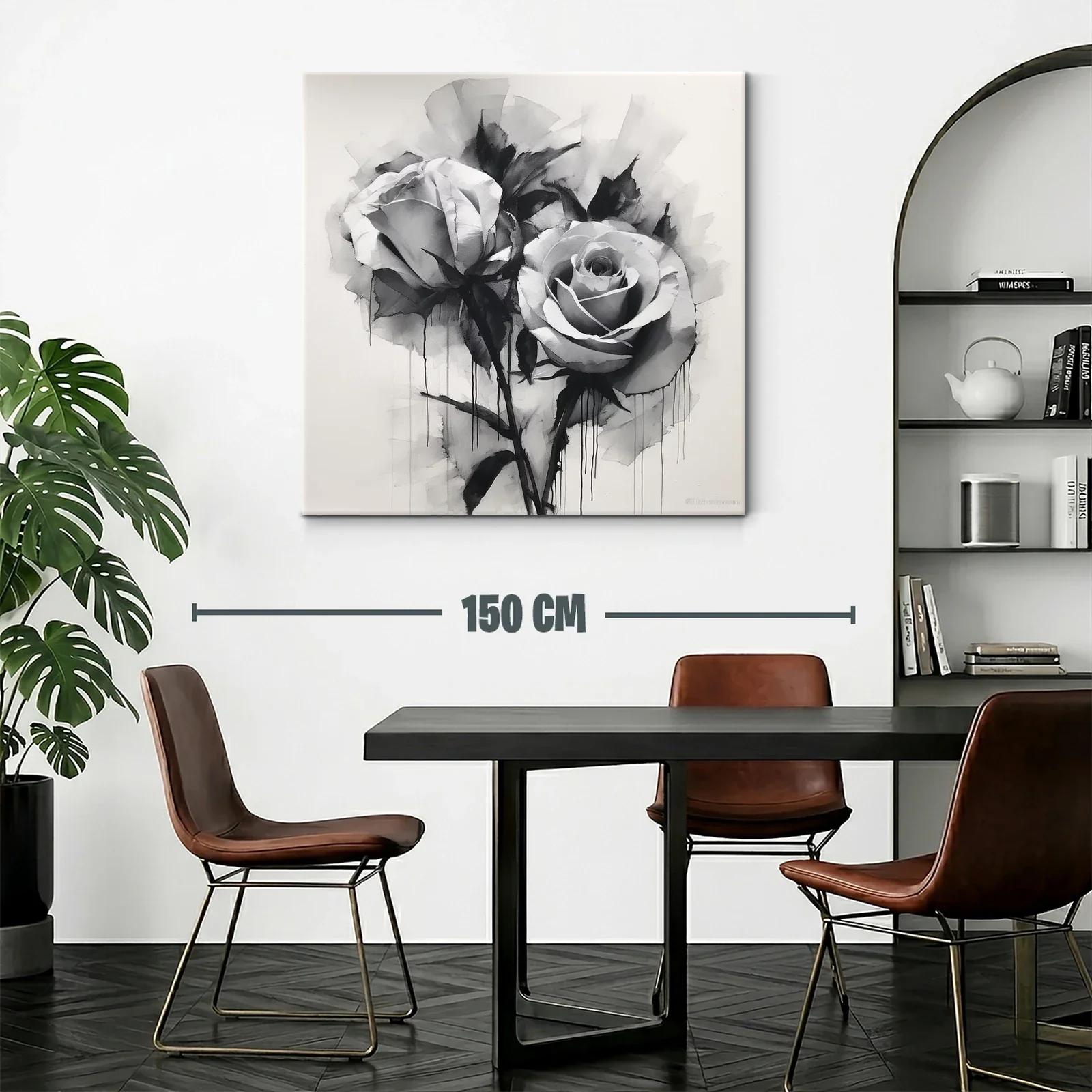 Rosas en blanco y negro con efecto acuarela moderna — miniatura 2