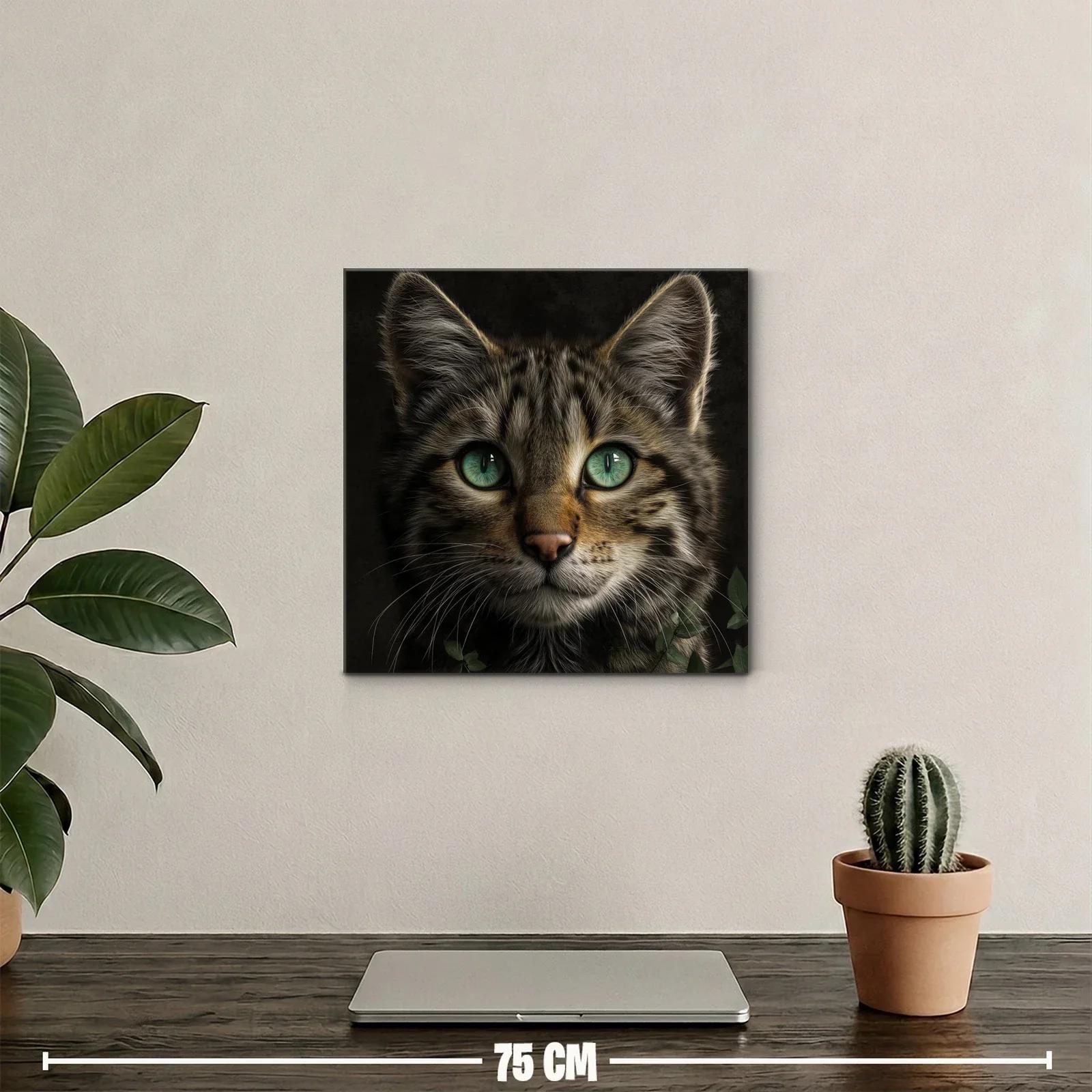 Retrato fascinante de un gato con ojos verdes intensos — miniatura 2