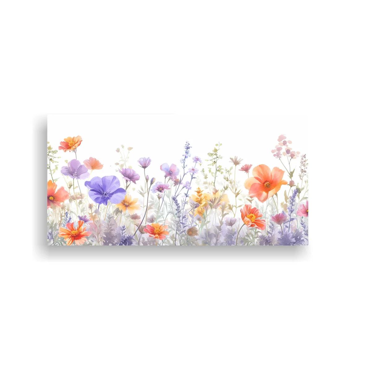 Cuadro de flores silvestres en franja horizontal