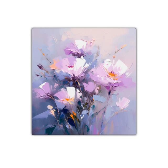 Cuadro decorativo de flores en tonos pastel suaves