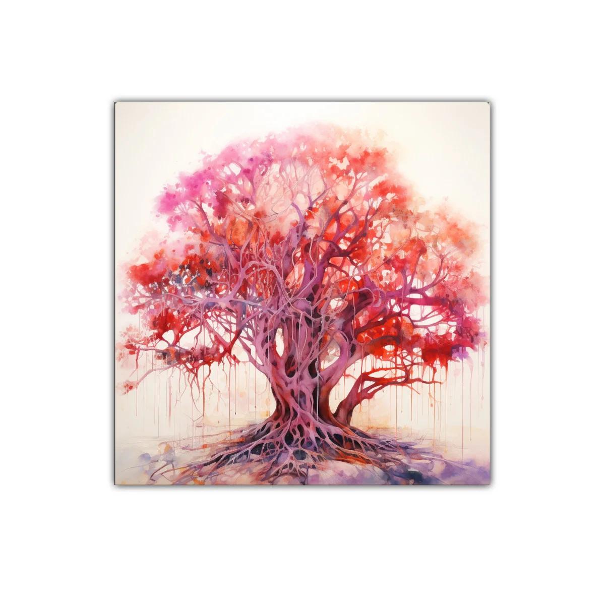 Árbol vibrante en tonos rojos y púrpuras llenos de vida — imagen principal