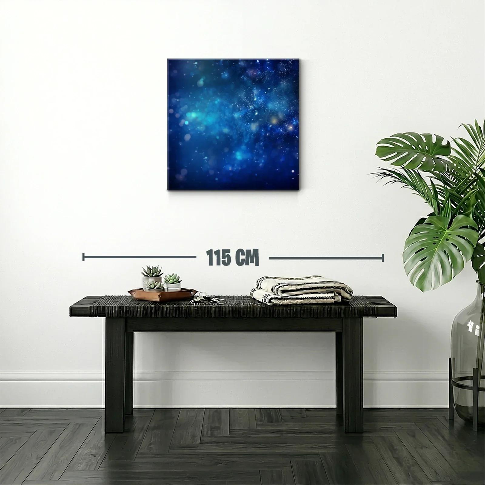 Cuadro abstracto con destellos azules y luces difusas — miniatura 2