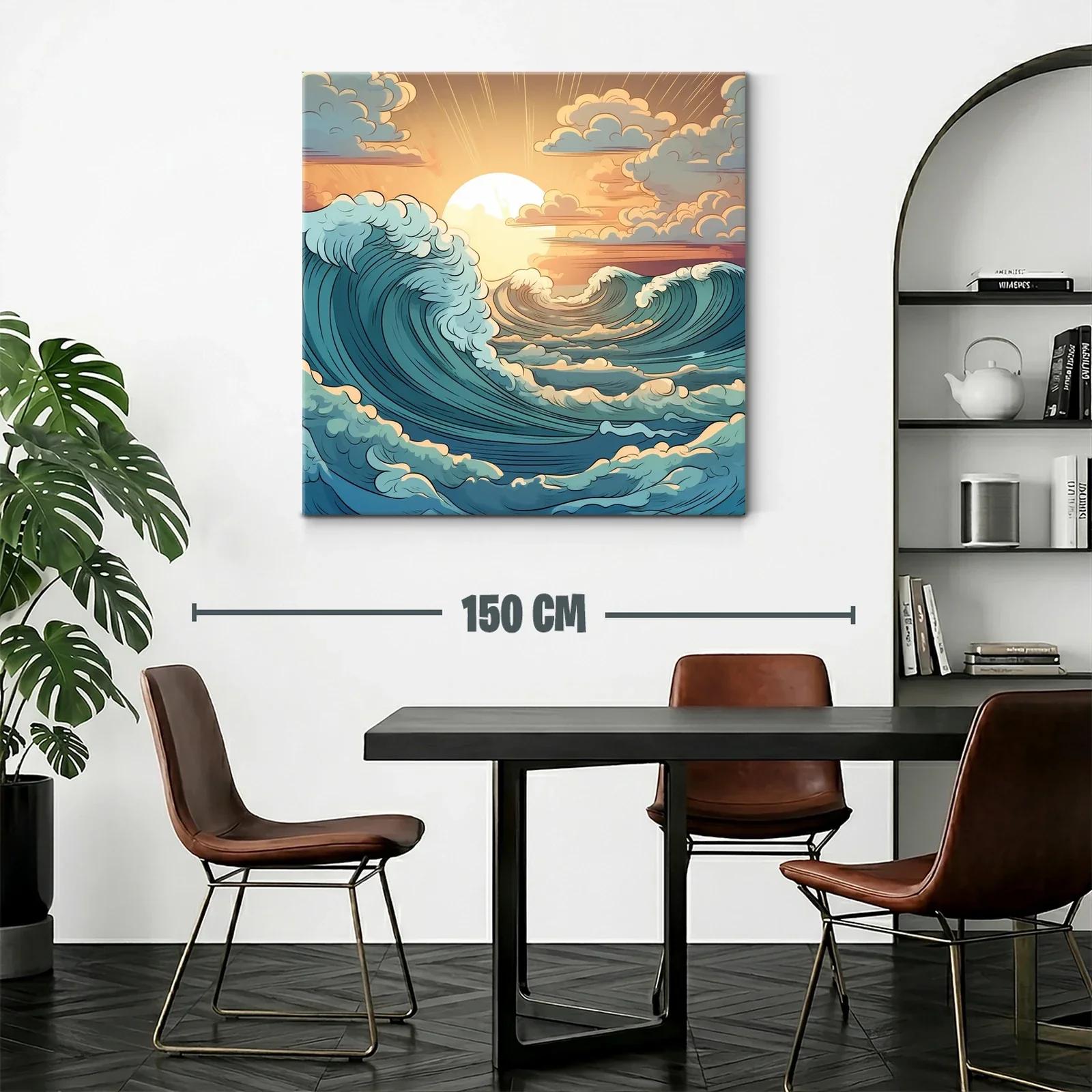 Atardecer sobre olas dinámicas en calma y movimiento — miniatura 2