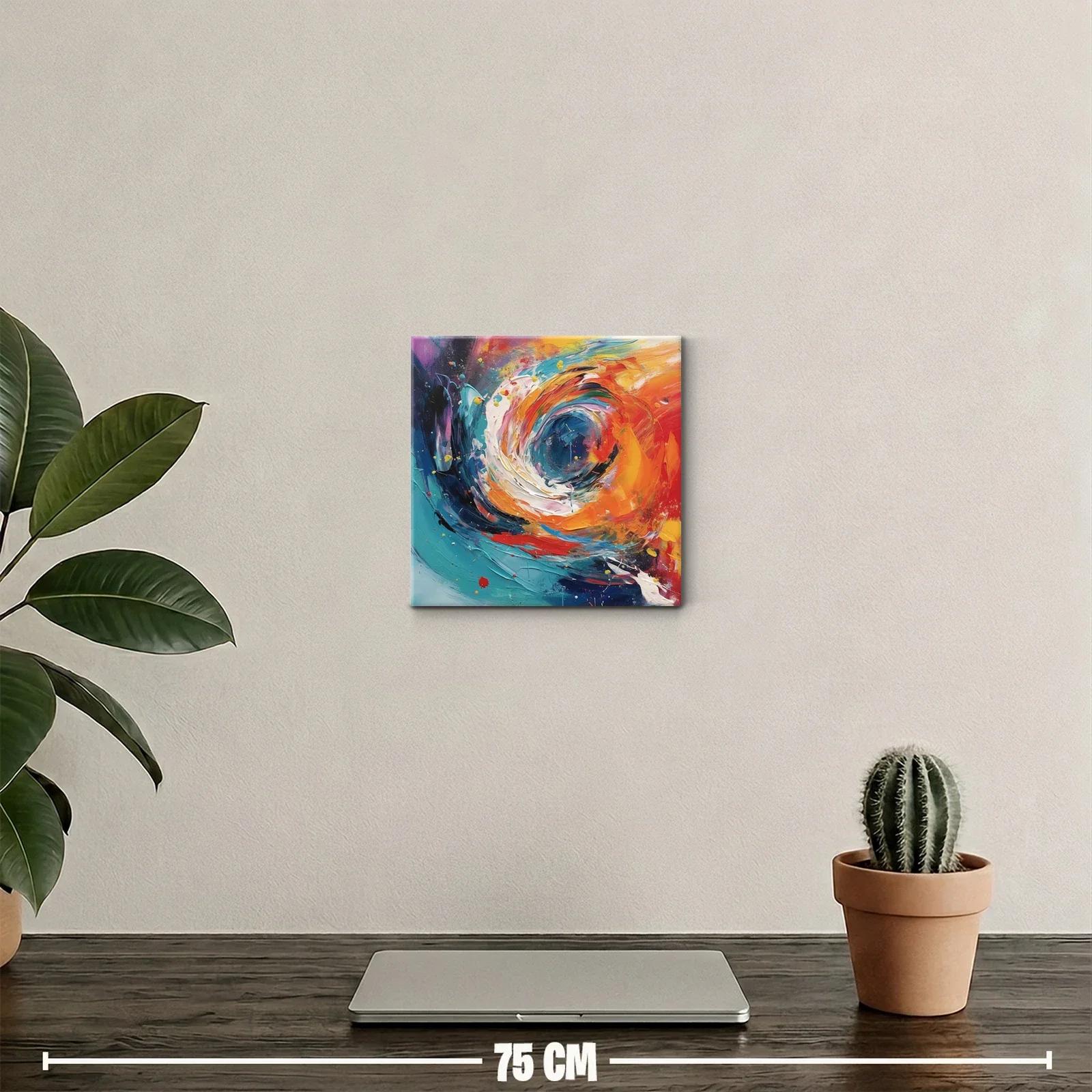 Cuadro abstracto con remolino de colores vivos — miniatura 2