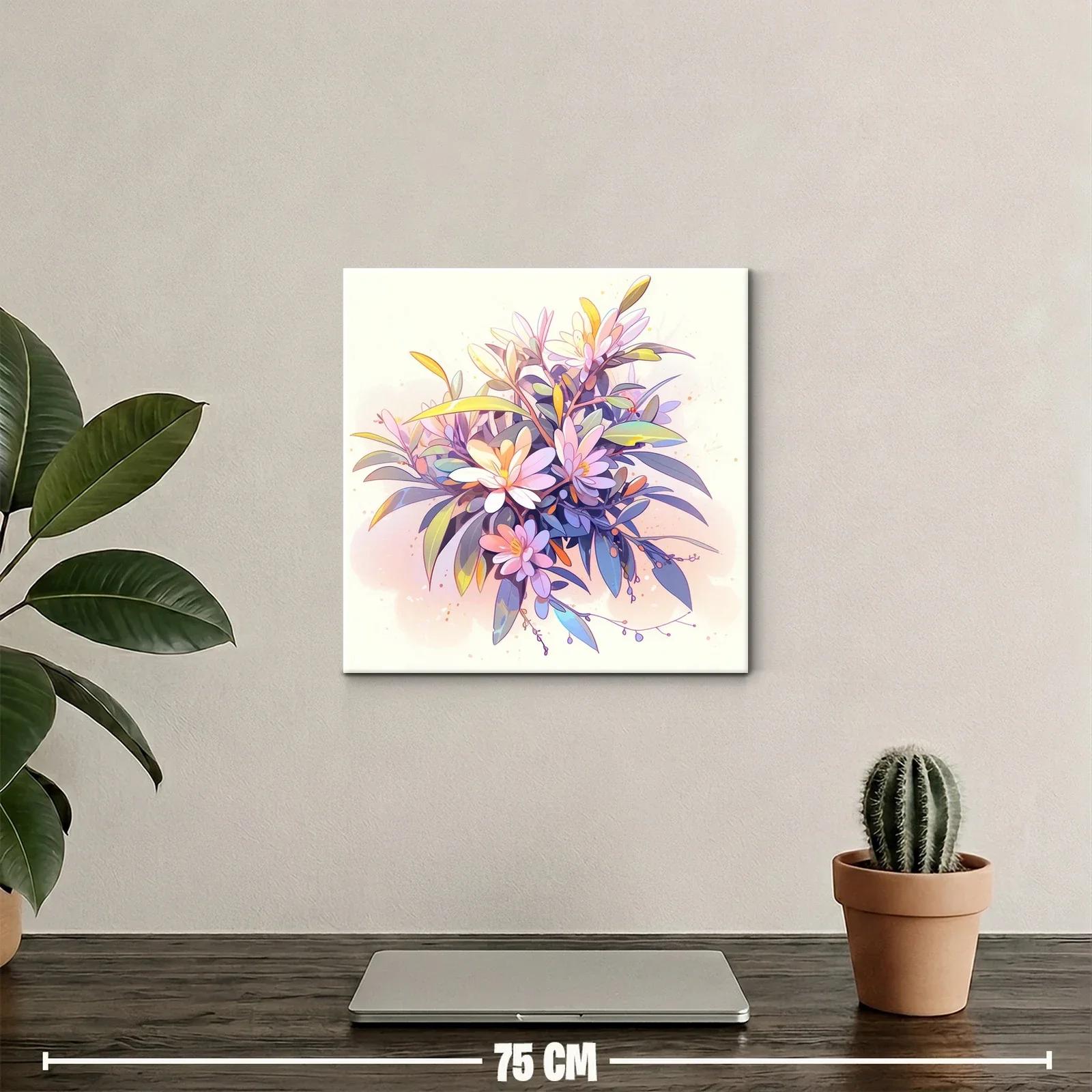 Cuadro floral con tonos suaves y delicados detalles en pastel — miniatura 2
