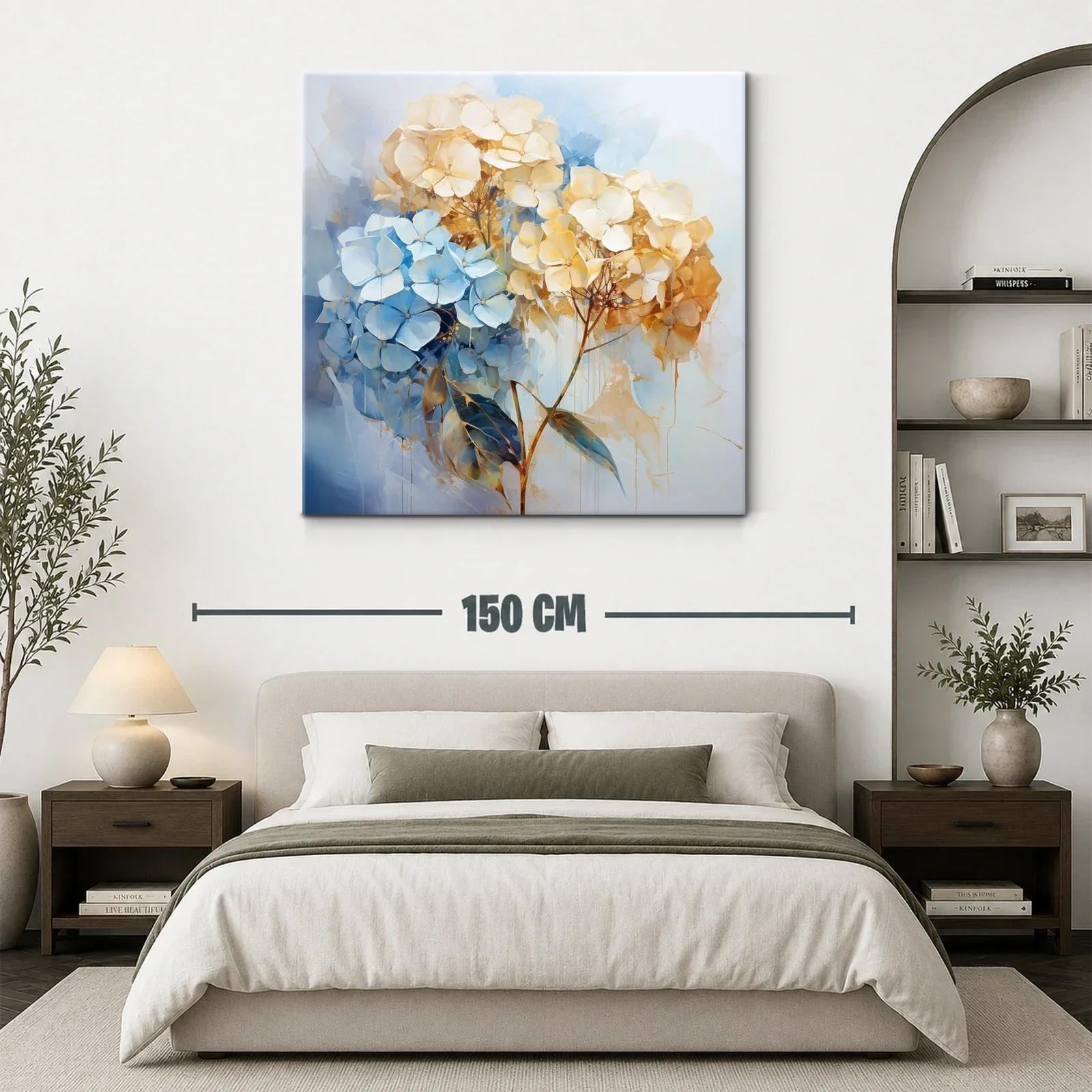 Ramo delicado de hortensias en tonos azules y beige — miniatura 3