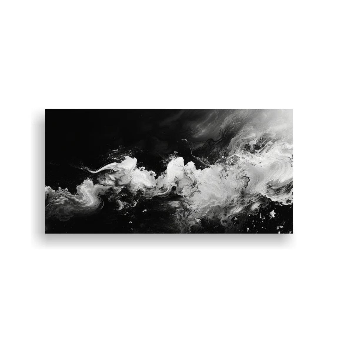 Cuadro nube de humo blanco sobre negro