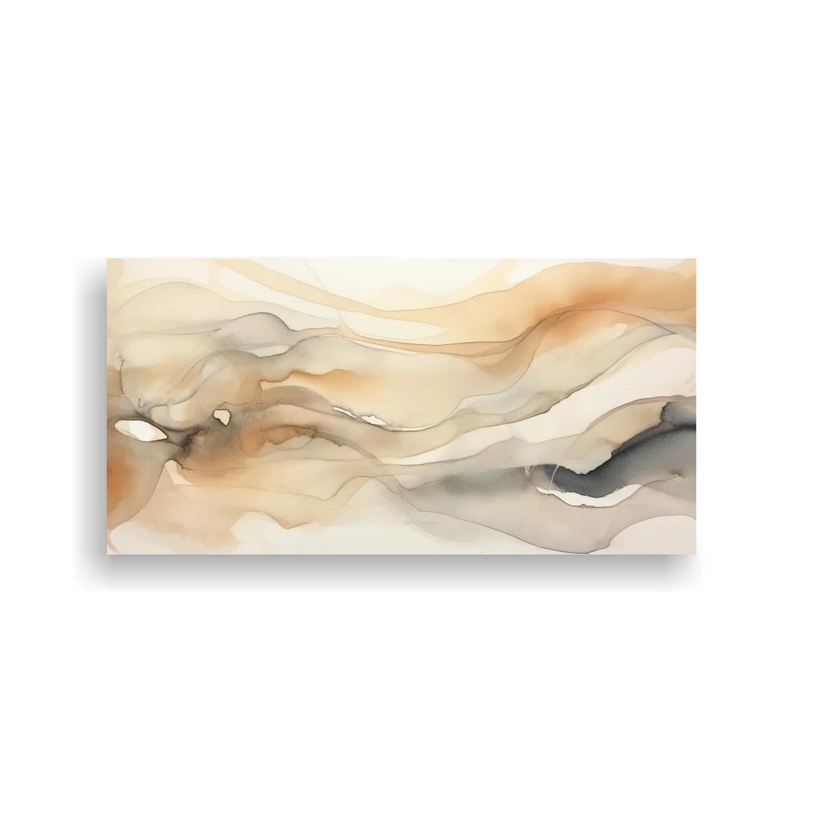 Cuadro flujo abstracto con bandas onduladas y vacíos claros