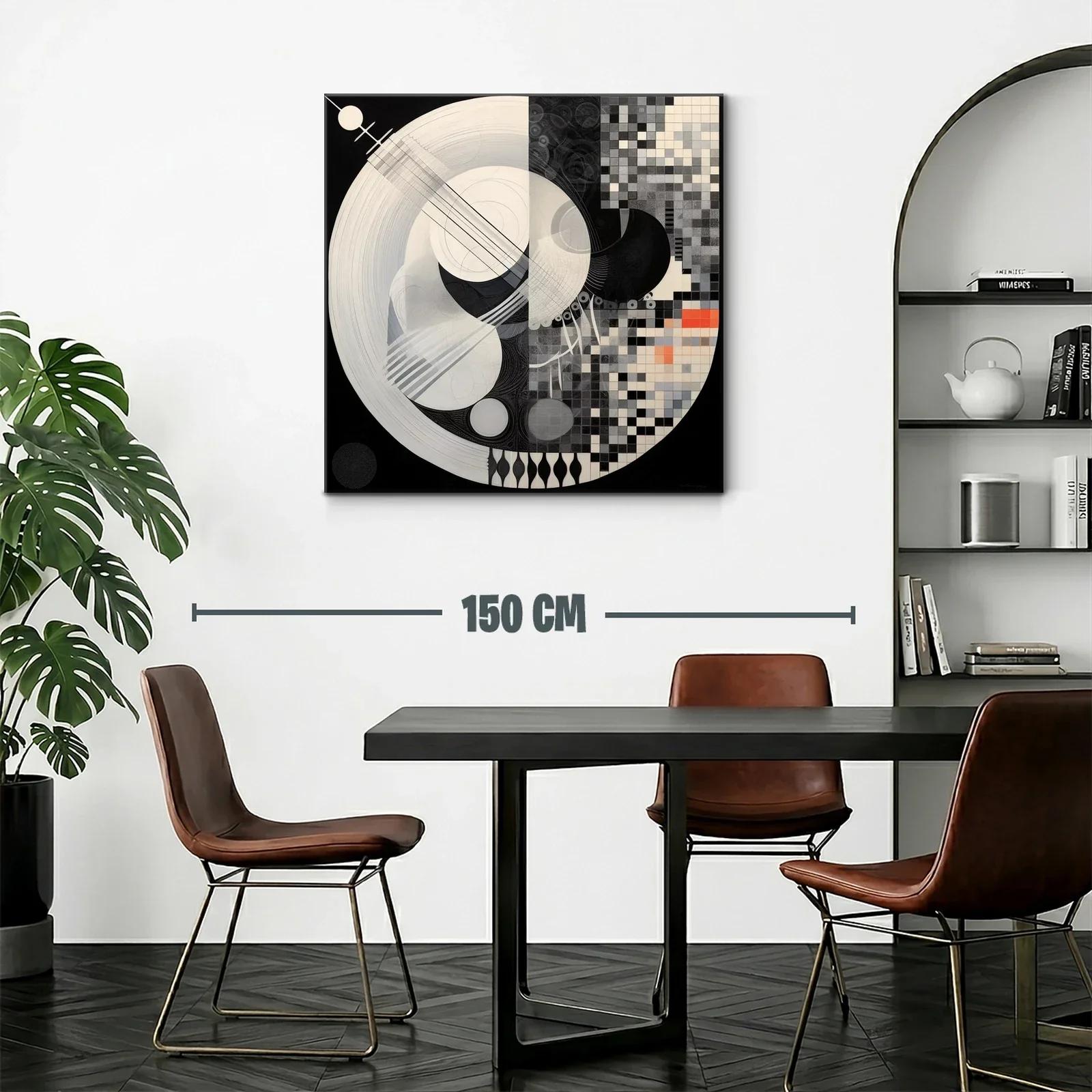 Composición abstracta en blanco y negro con toque naranja — miniatura 2