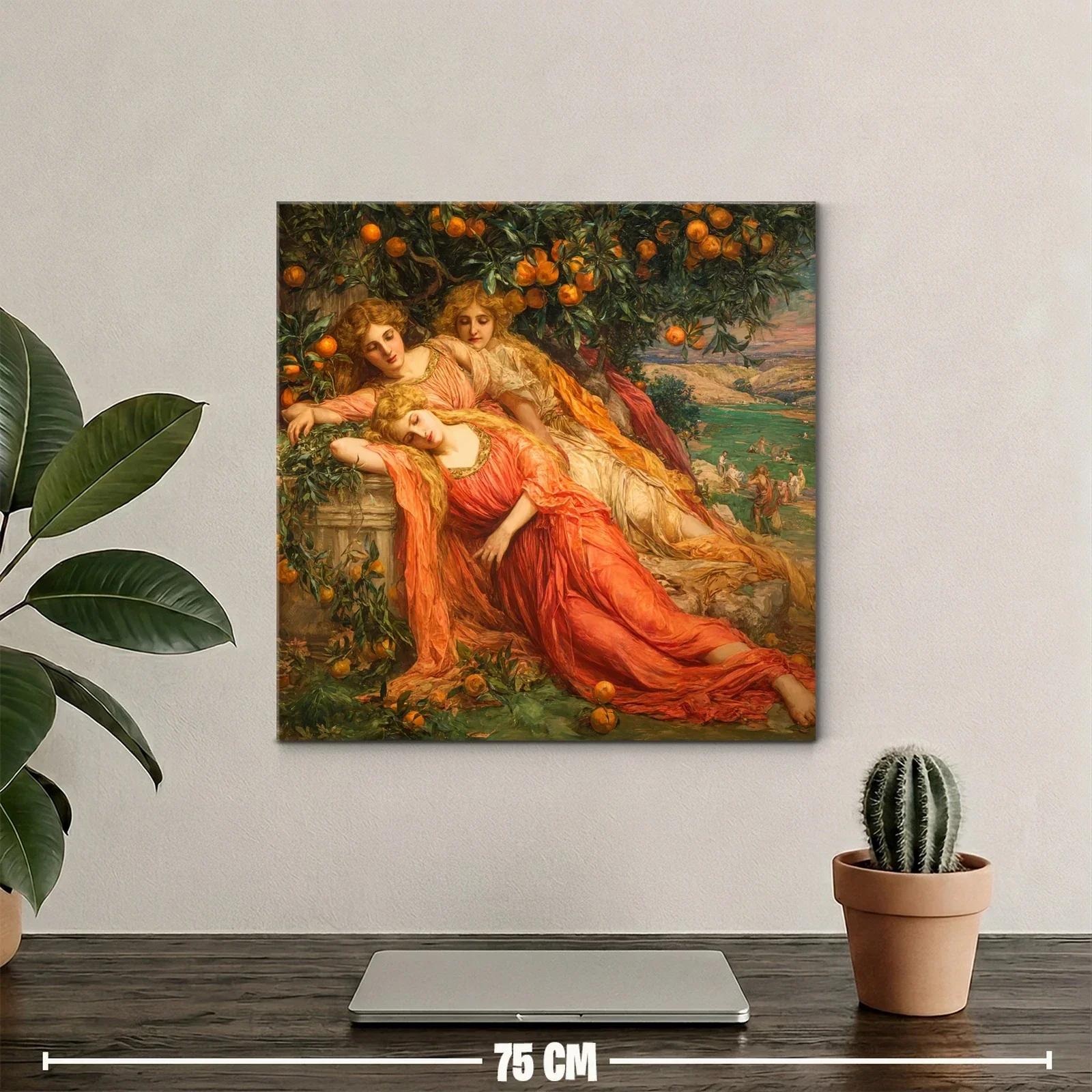 Dos mujeres descansando bajo un árbol de naranjos al atardecer — miniatura 2