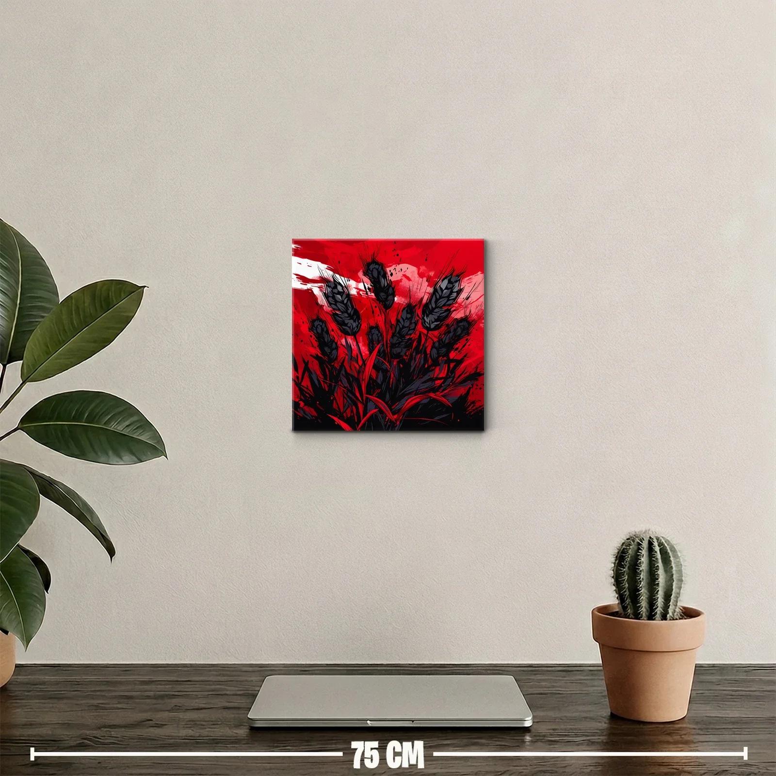 Impactante composición floral en rojo y negro vibrante — miniatura 2