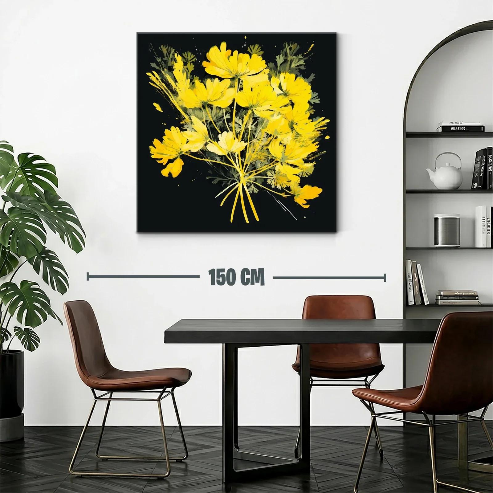 Ramo vibrante de flores amarillas con fondo oscuro — miniatura 2