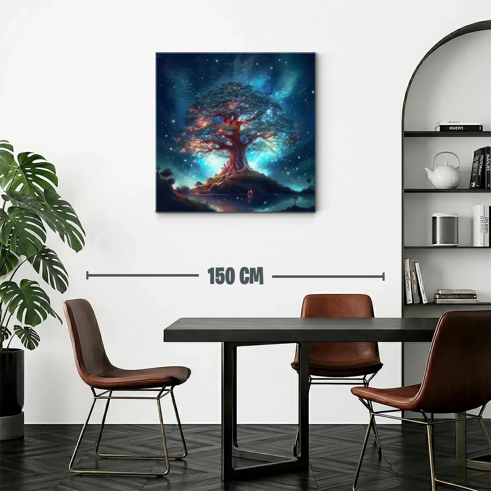 Árbol mágico iluminado bajo un cielo estrellado de fantasía — miniatura 2