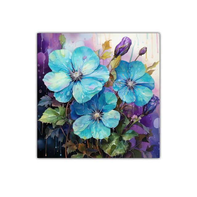 Flores vibrantes en tonos azules y violetas para decoración