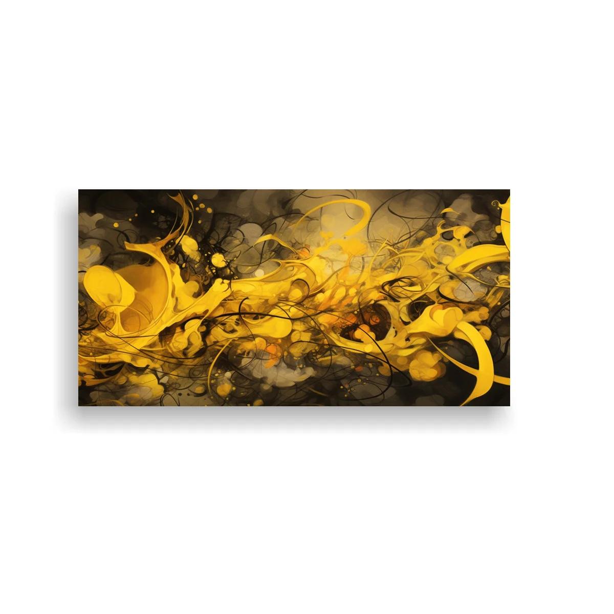 Cuadro remolinos abstractos dorados con contraste vaporoso — imagen principal