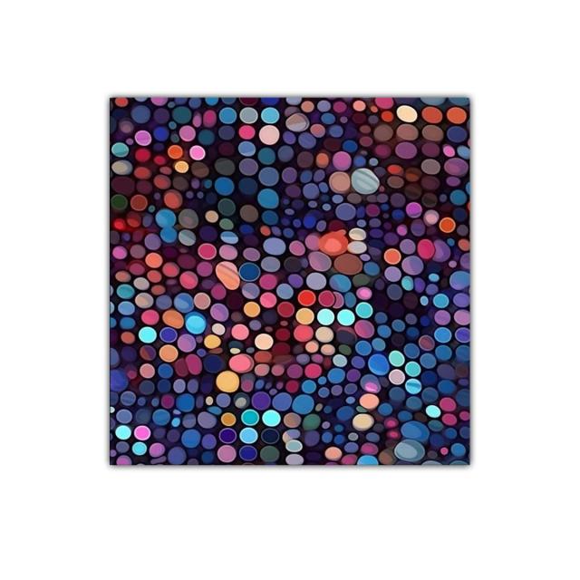 Cuadro decorativo con patrón de círculos de colores vibrantes