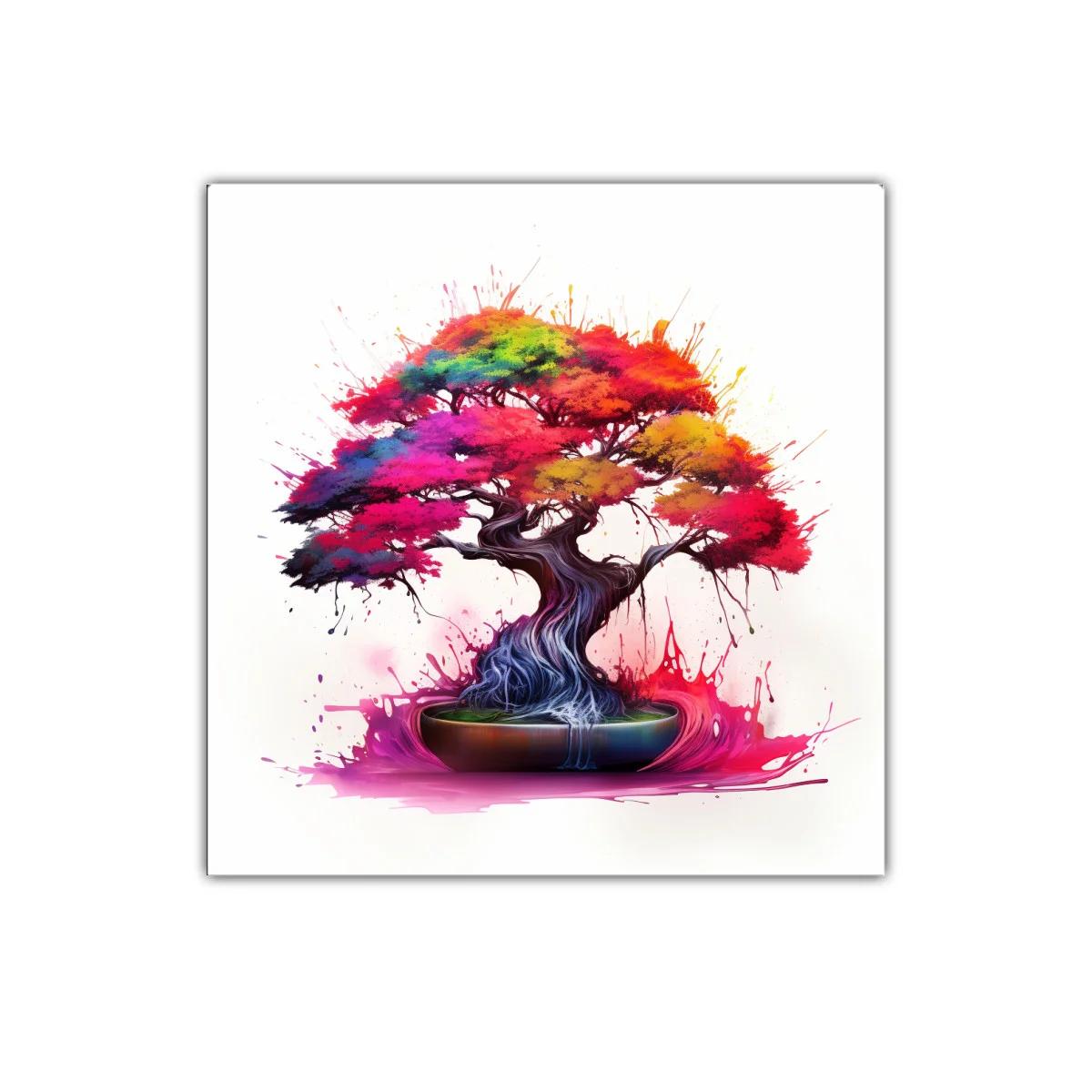 Árbol con vibrantes hojas multicolor en explosión artística — miniatura 1