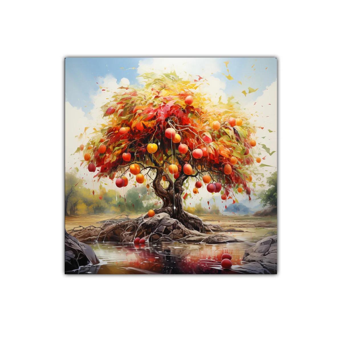 Árbol frutal con tonos cálidos en paisaje sereno — miniatura 1