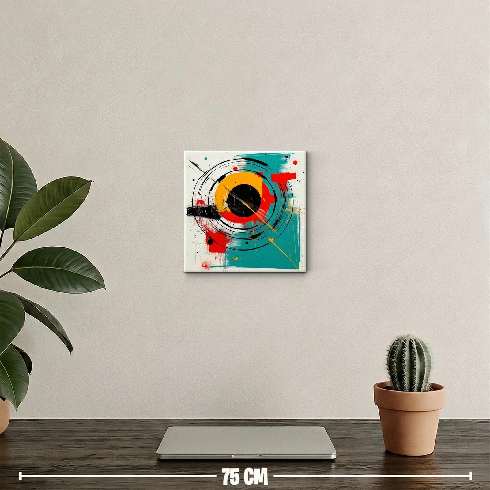 Cuadro vibrante con formas circulares y colores intensos — miniatura 2