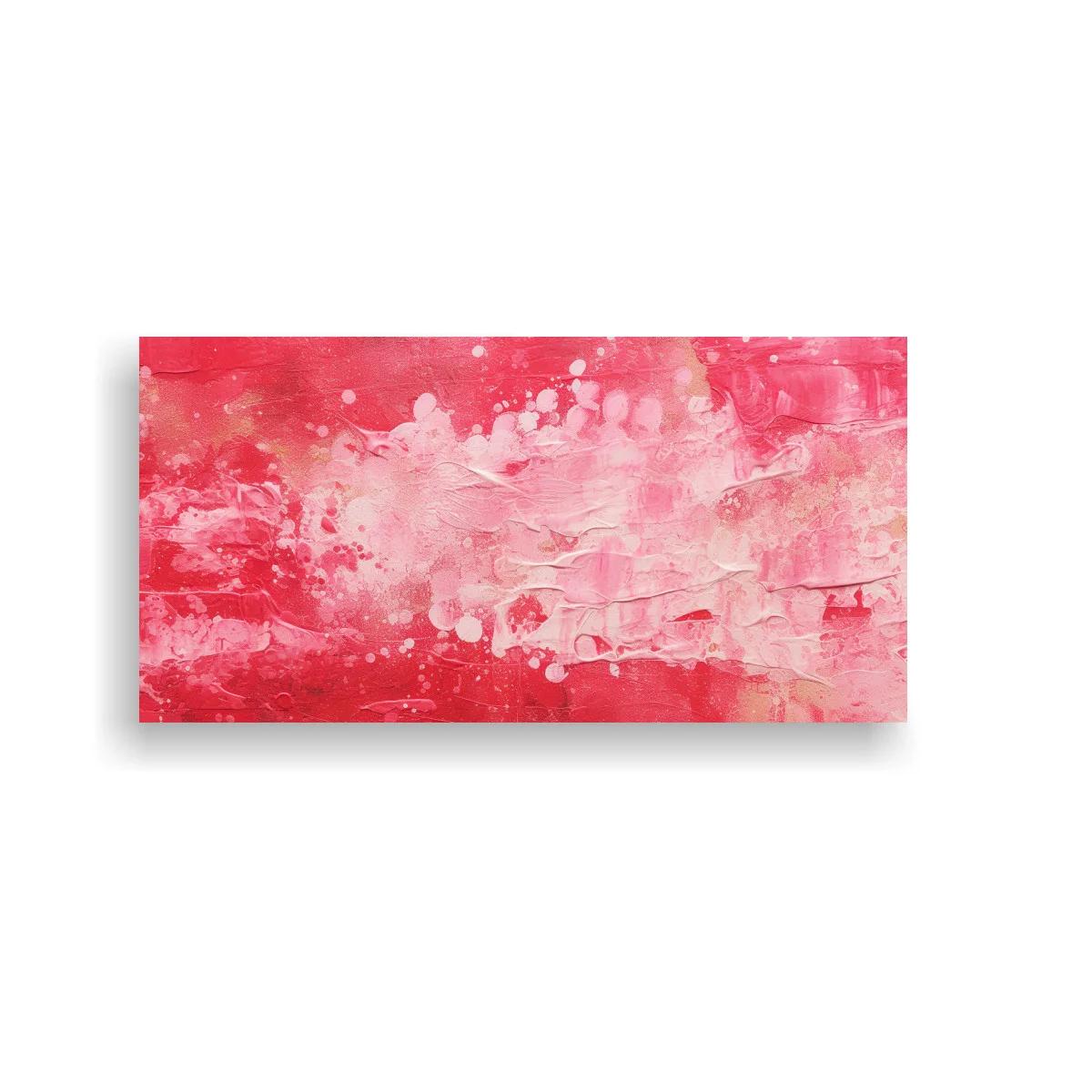 Cuadro textura abstracta rosa y carmesí en degradé panorámico
