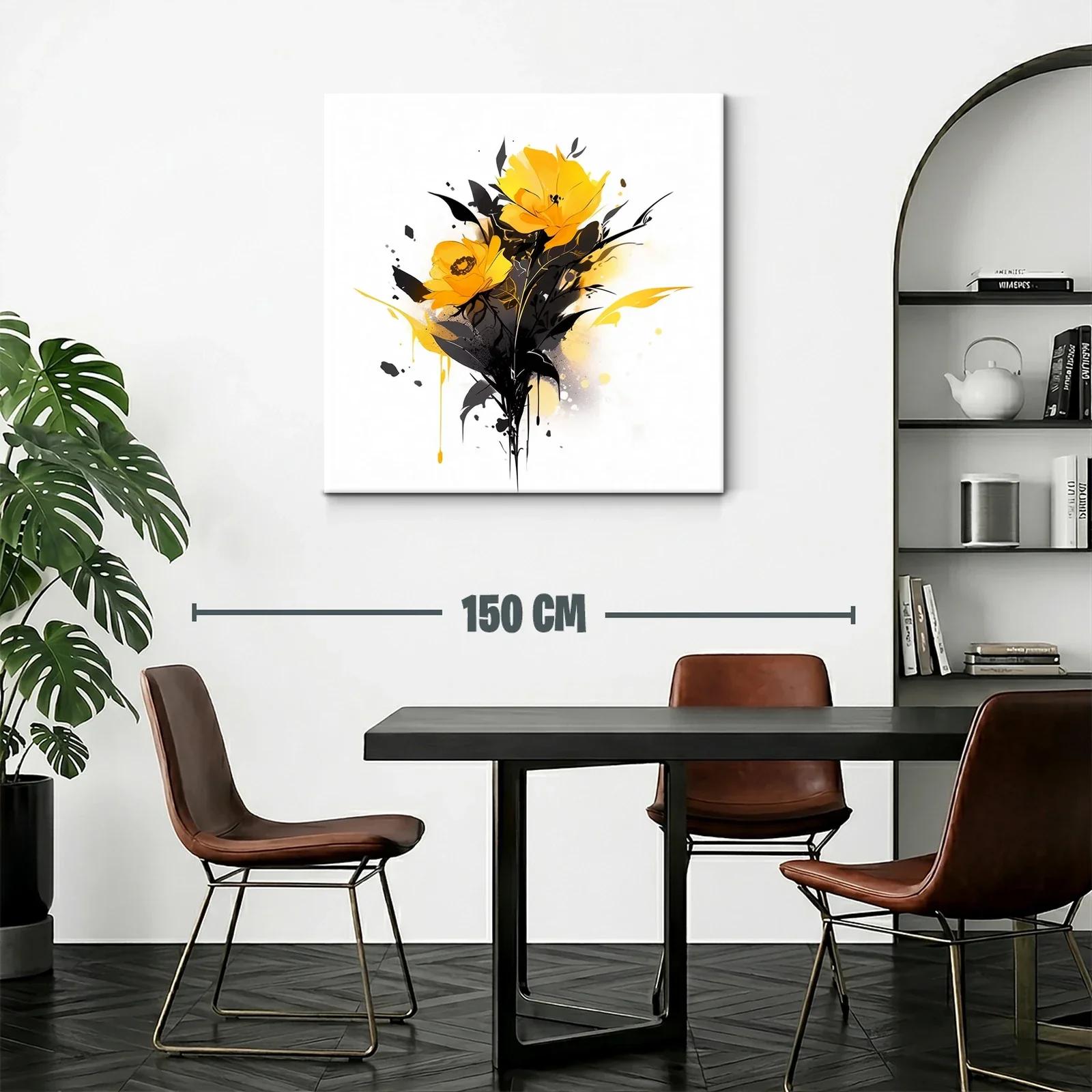Flores amarillas con contrastes oscuros y estilo moderno — miniatura 2