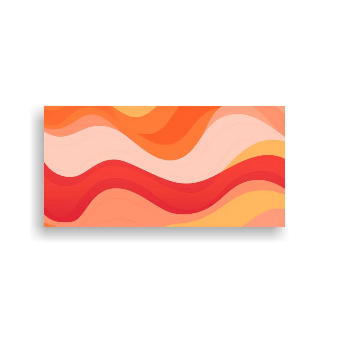 Cuadro ondas abstractas en bandas coral y naranja — imagen principal