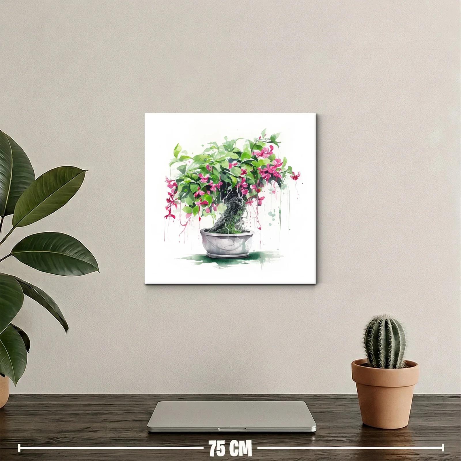 Bonsái con flores rosas y follaje exuberante — miniatura 2