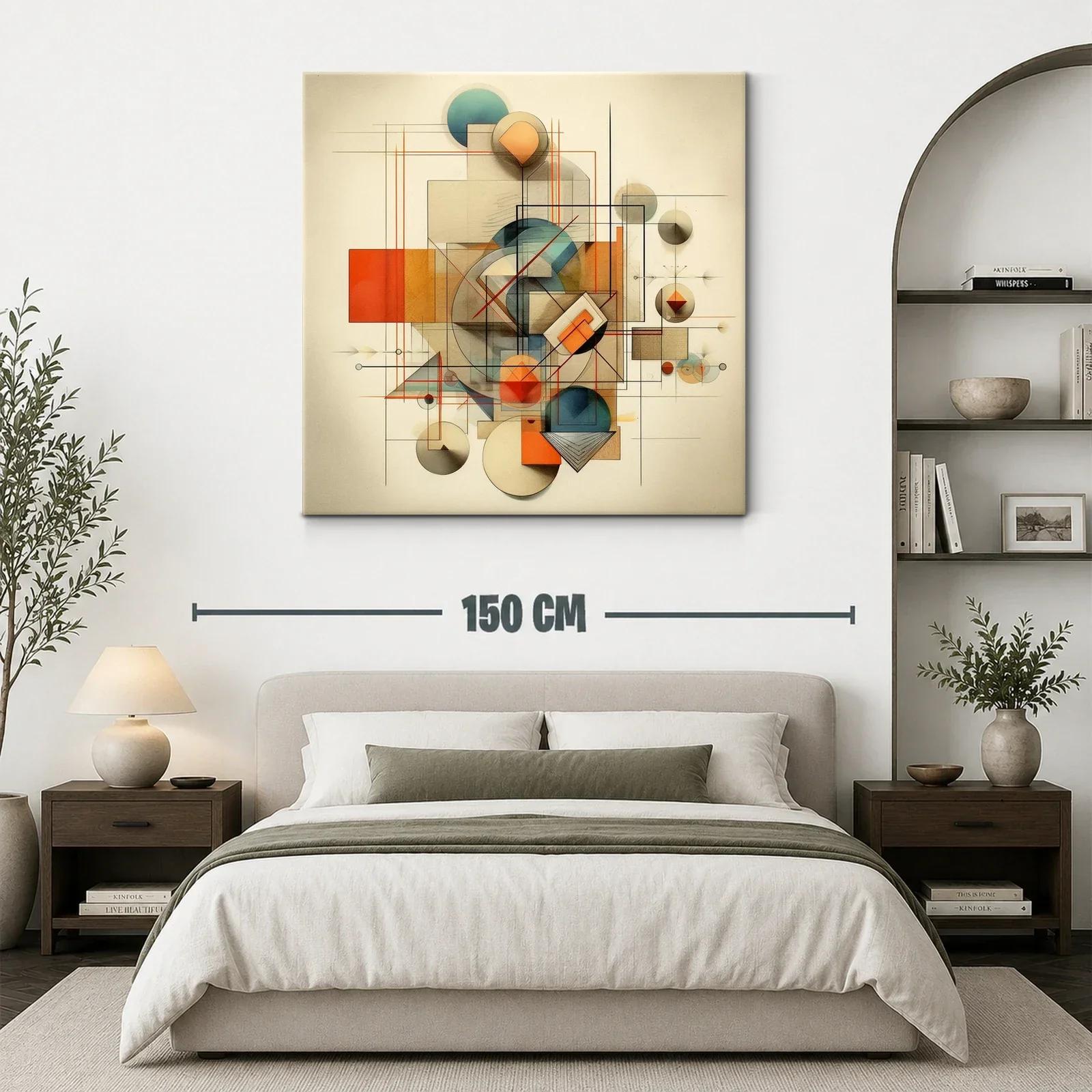 Composición geométrica moderna con tonos cálidos y fríos — miniatura 3