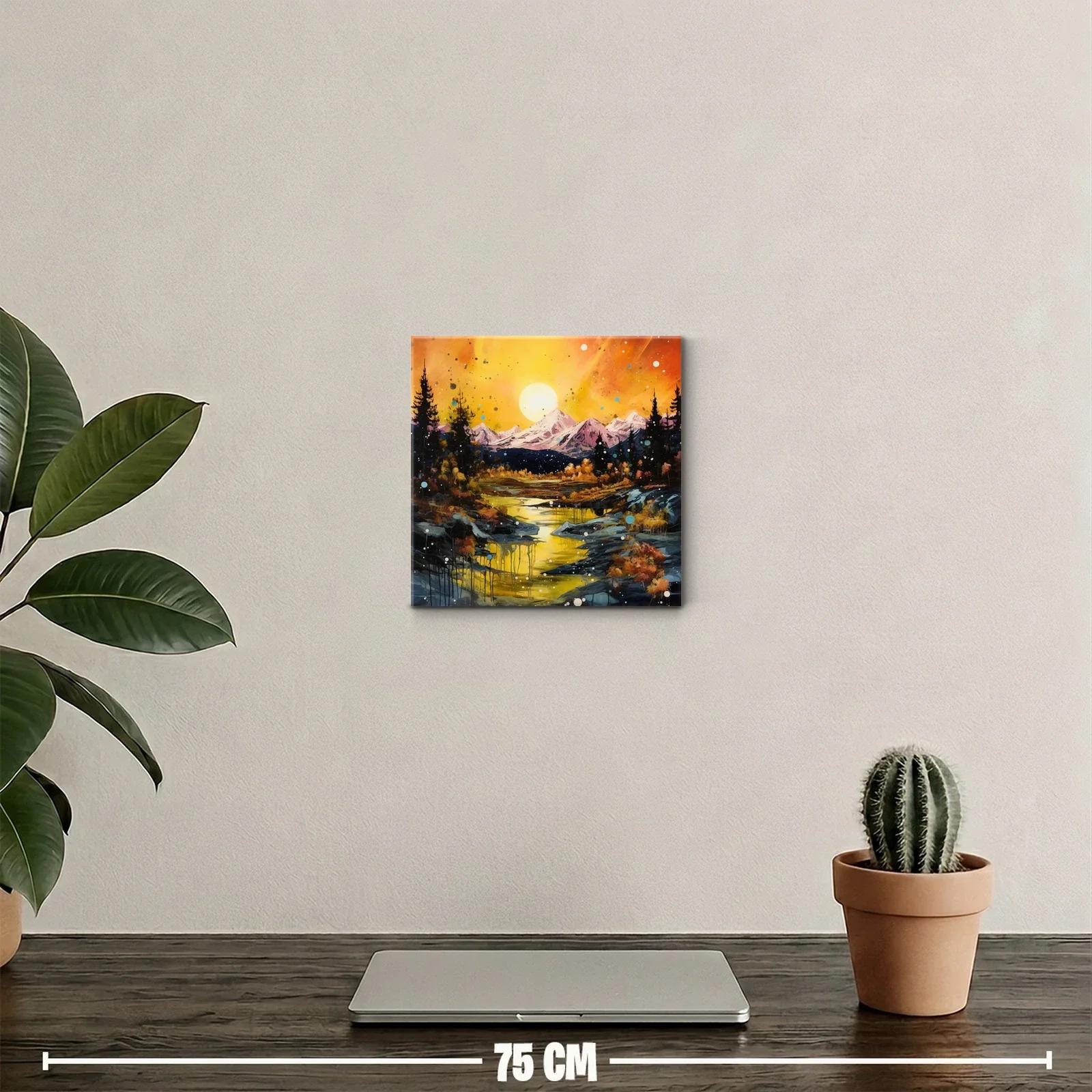 Paisaje de montaña al atardecer vibrante y sereno — miniatura 2