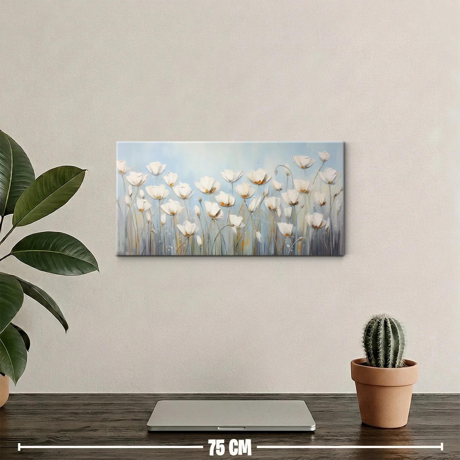 Cuadro amapolas blancas con tallos largos y cabezas inclinadas — miniatura 2