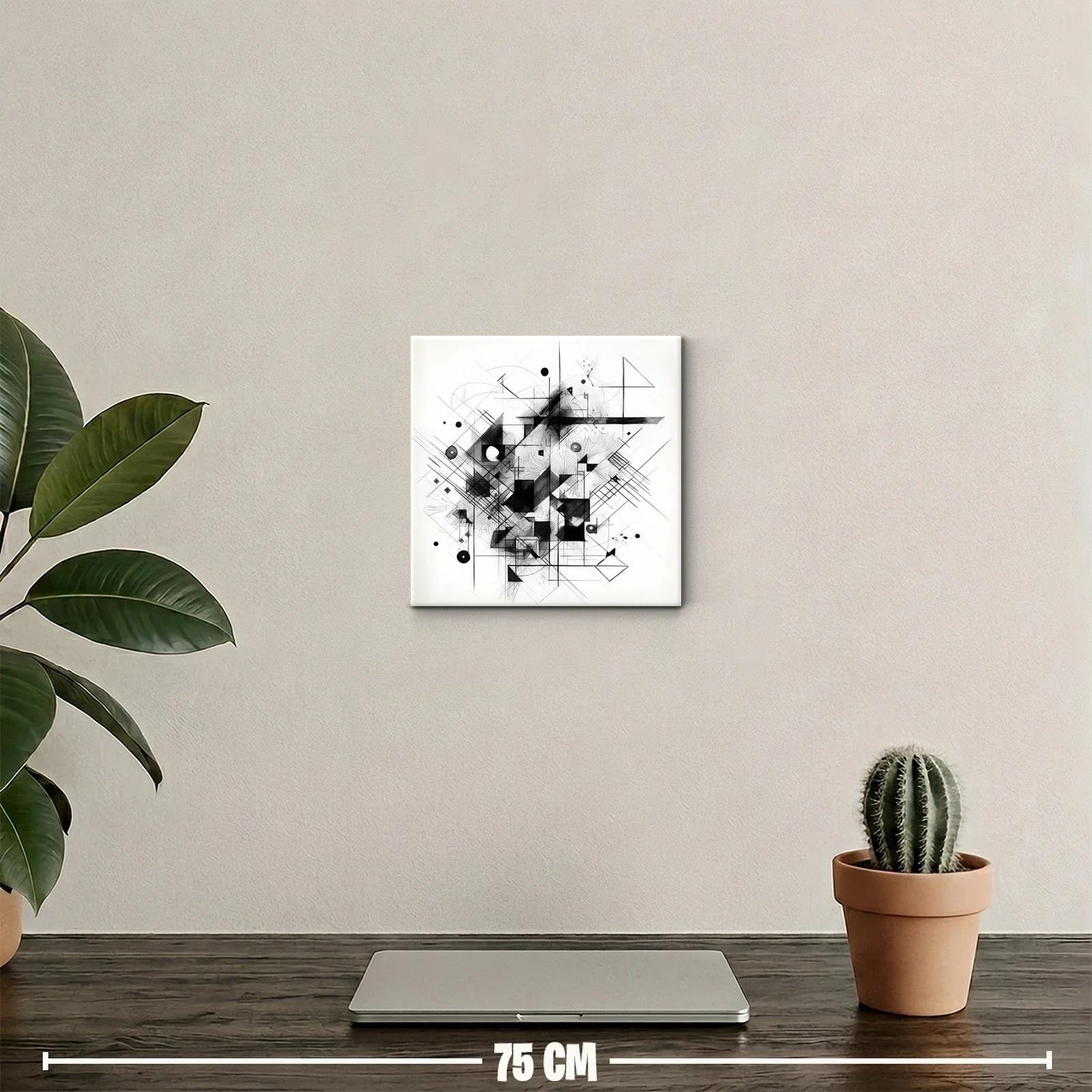 Arte abstracto geométrico en tonos monocromáticos elegantes — miniatura 2