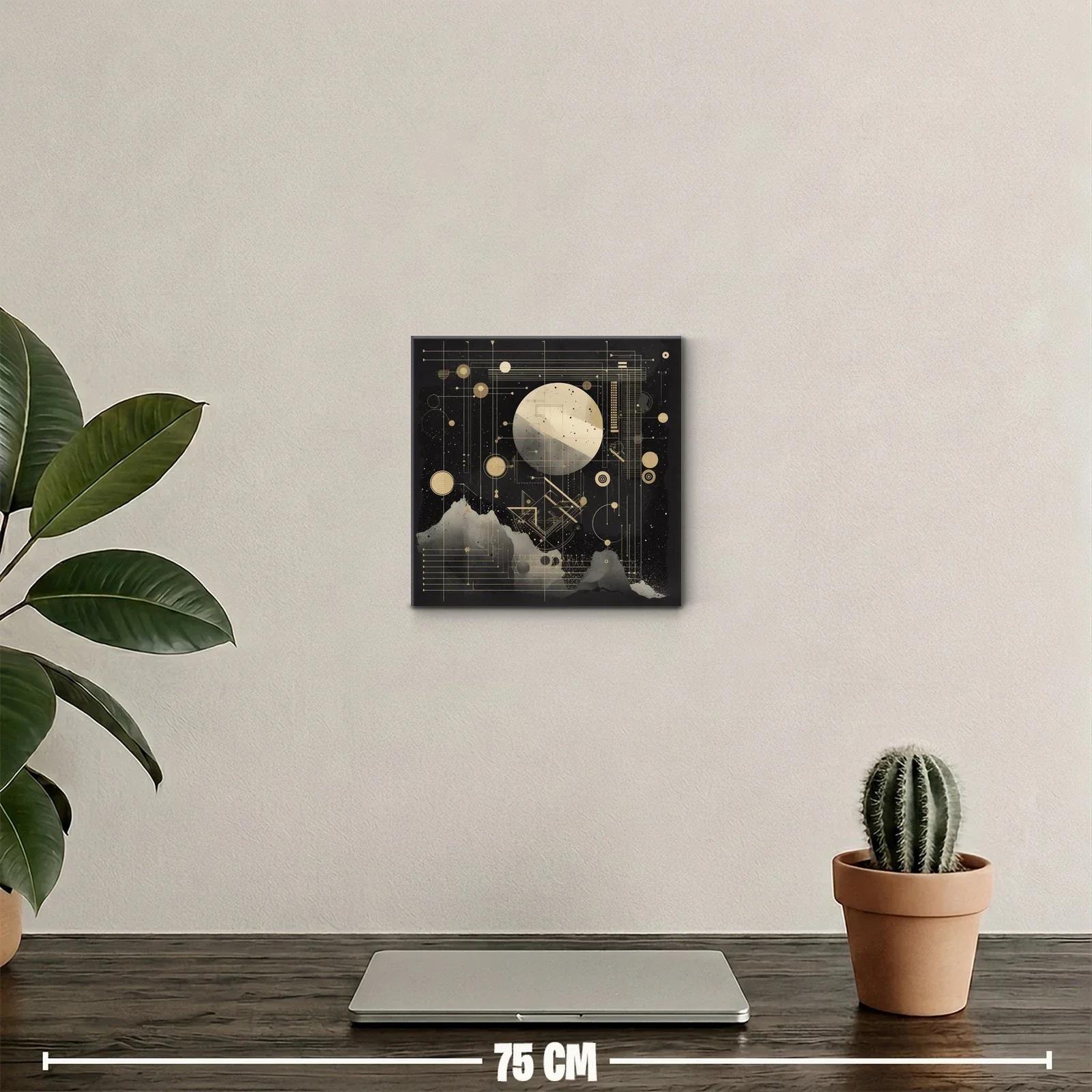 Composición abstracta con formas geométricas y luna estilizada — miniatura 2