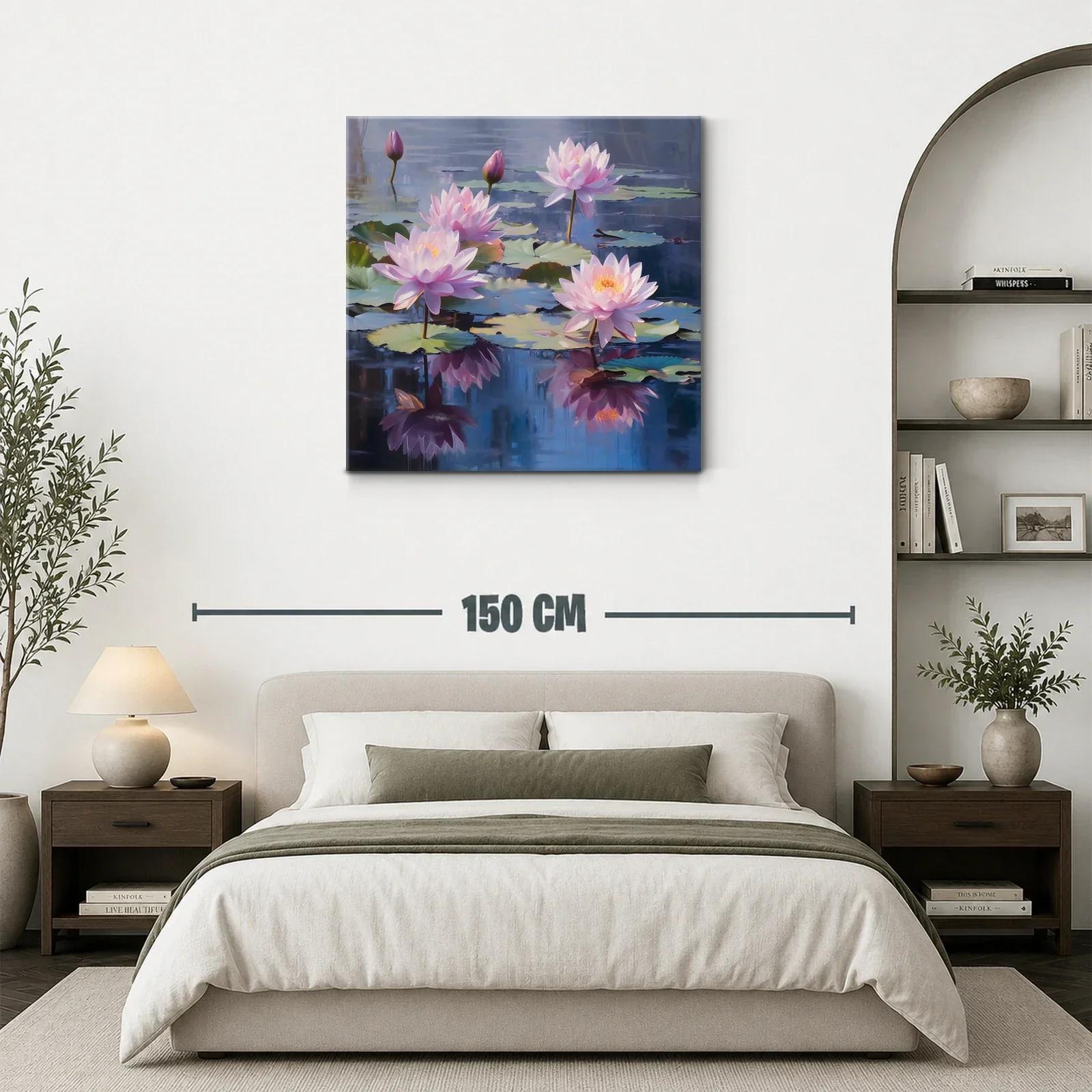 Serenidad en Lirios de Agua con Reflejos Violetas — miniatura 3