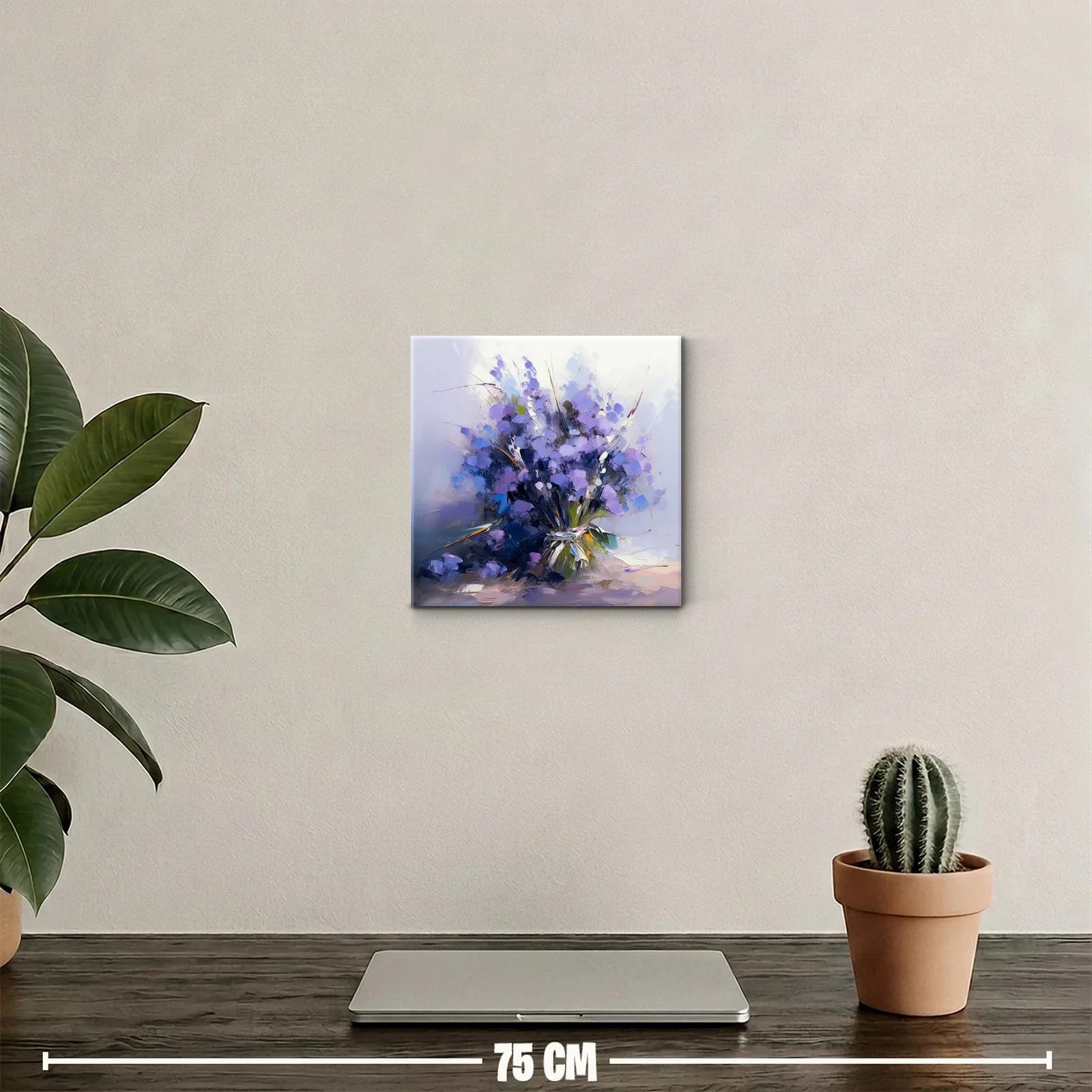 Ramito de flores en tonos lilas y azules vibrantes — miniatura 2
