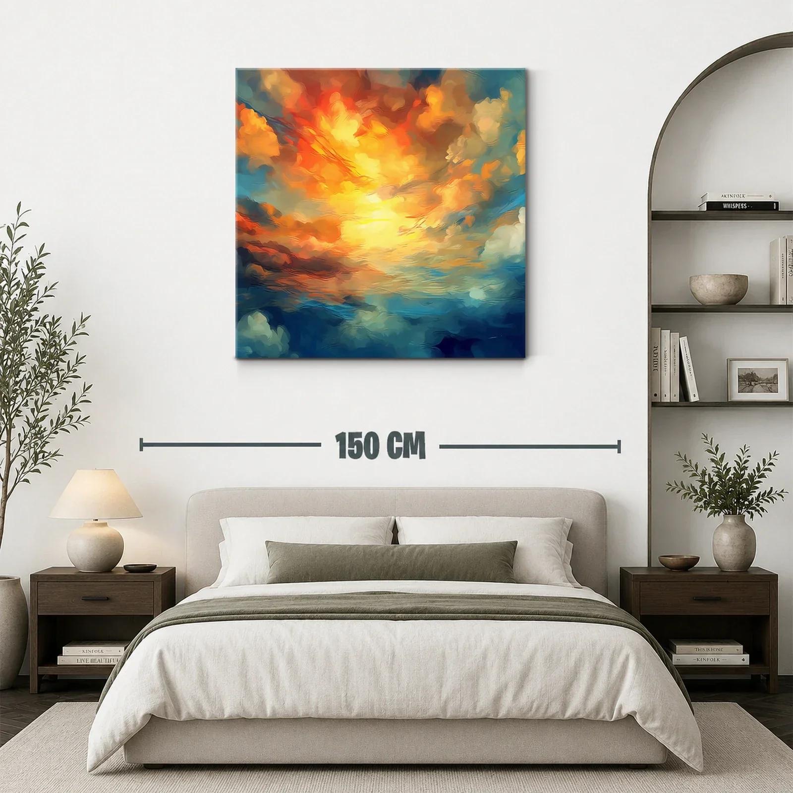 Atardecer vibrante con nubes iluminadas en tonos cálidos — miniatura 3