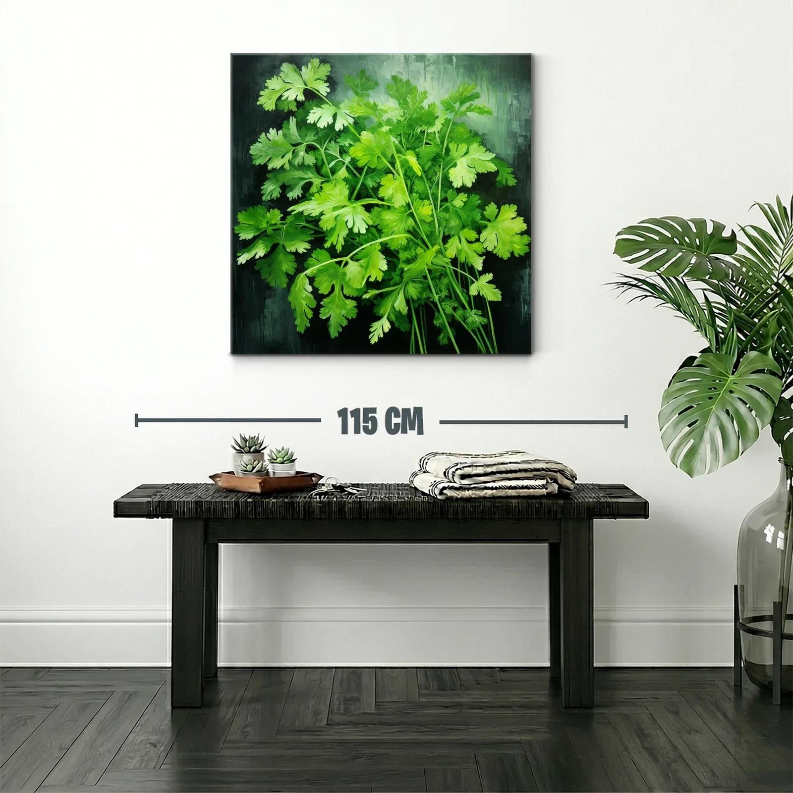 Cuadro con ramo verde de hojas frescas y naturales — miniatura 2