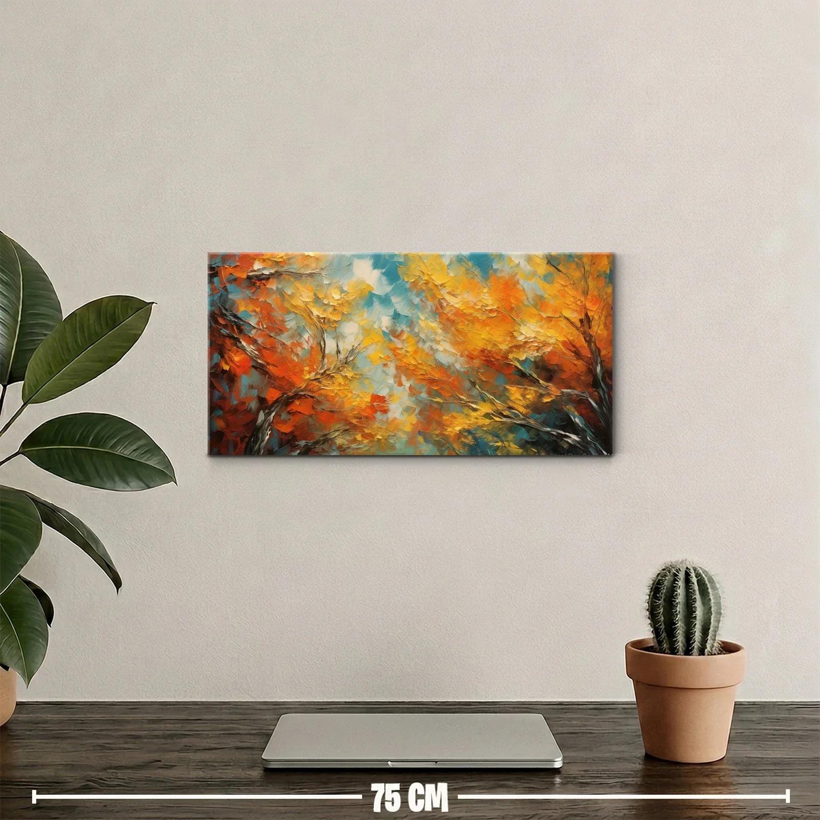 Cuadro bosque otoñal atravesado por claros de cielo — miniatura 2