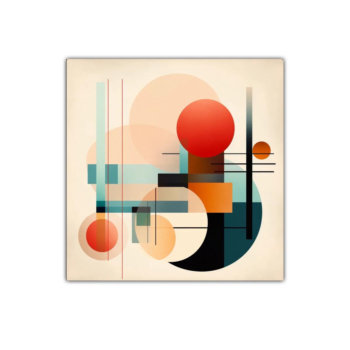 Cuadro abstracto con formas geométricas y paleta cálida — imagen principal