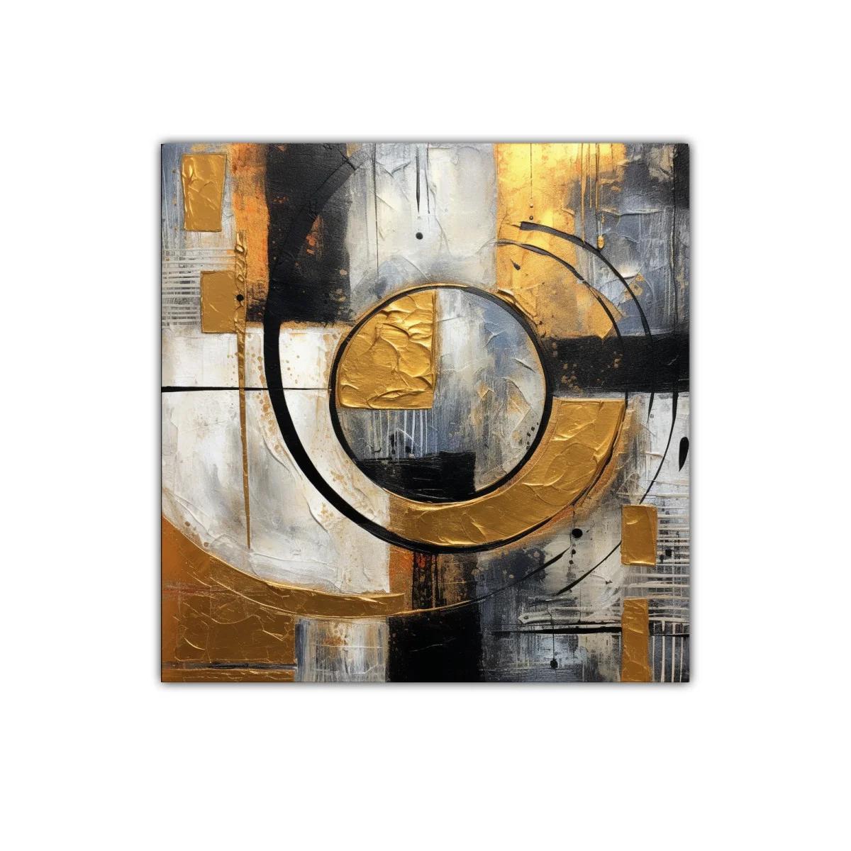 Composición abstracta con círculos y tonos dorados