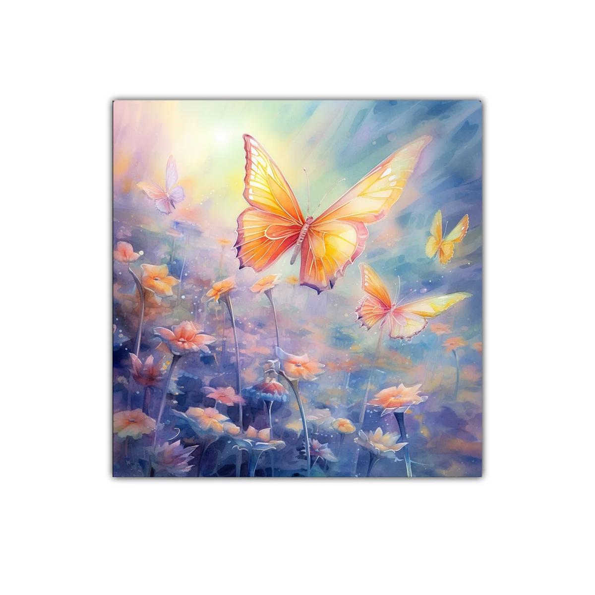 Mariposas luminosas en campo de flores encantado — imagen principal