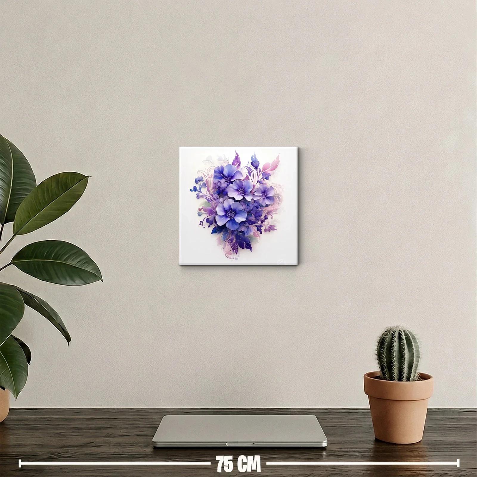Cuadro florido en tonos violetas y lilas para decoración — miniatura 2