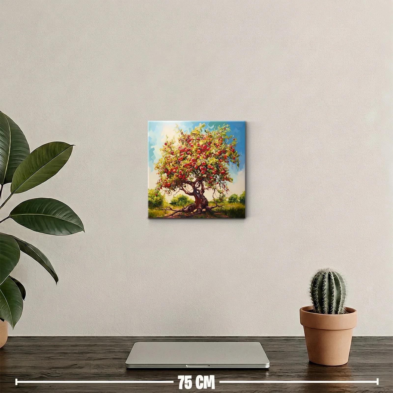 Árbol rebosante de manzanas en paisaje soleado — miniatura 2