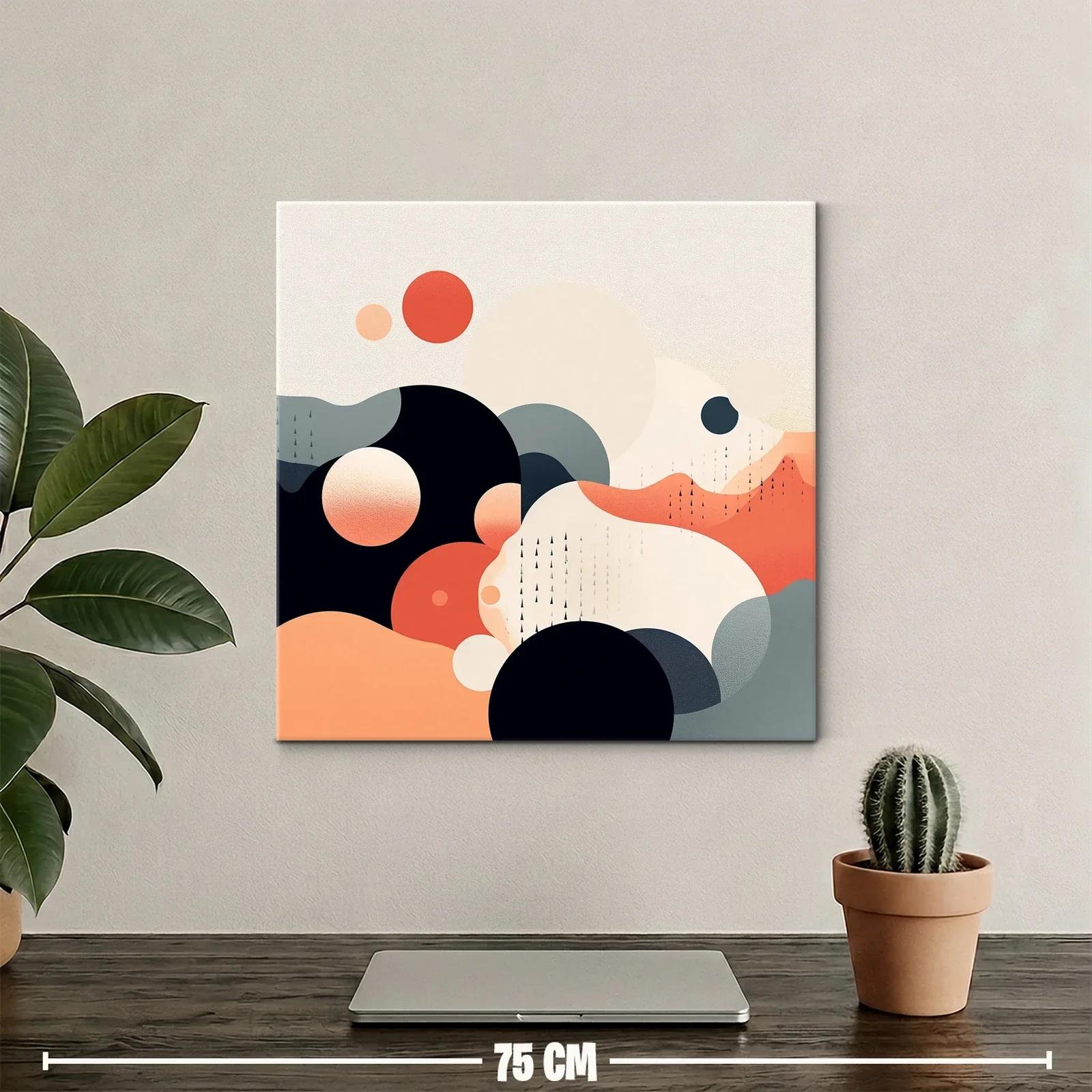 Composición abstracta con círculos en tonos cálidos y neutros — miniatura 2