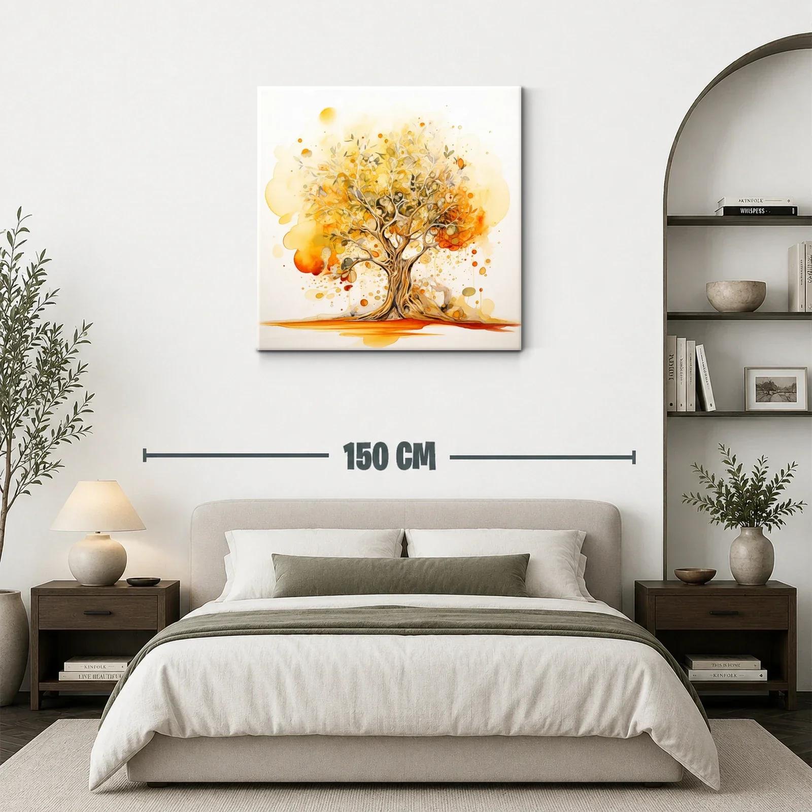 Árbol abstracto con tonos cálidos y dorados — miniatura 3