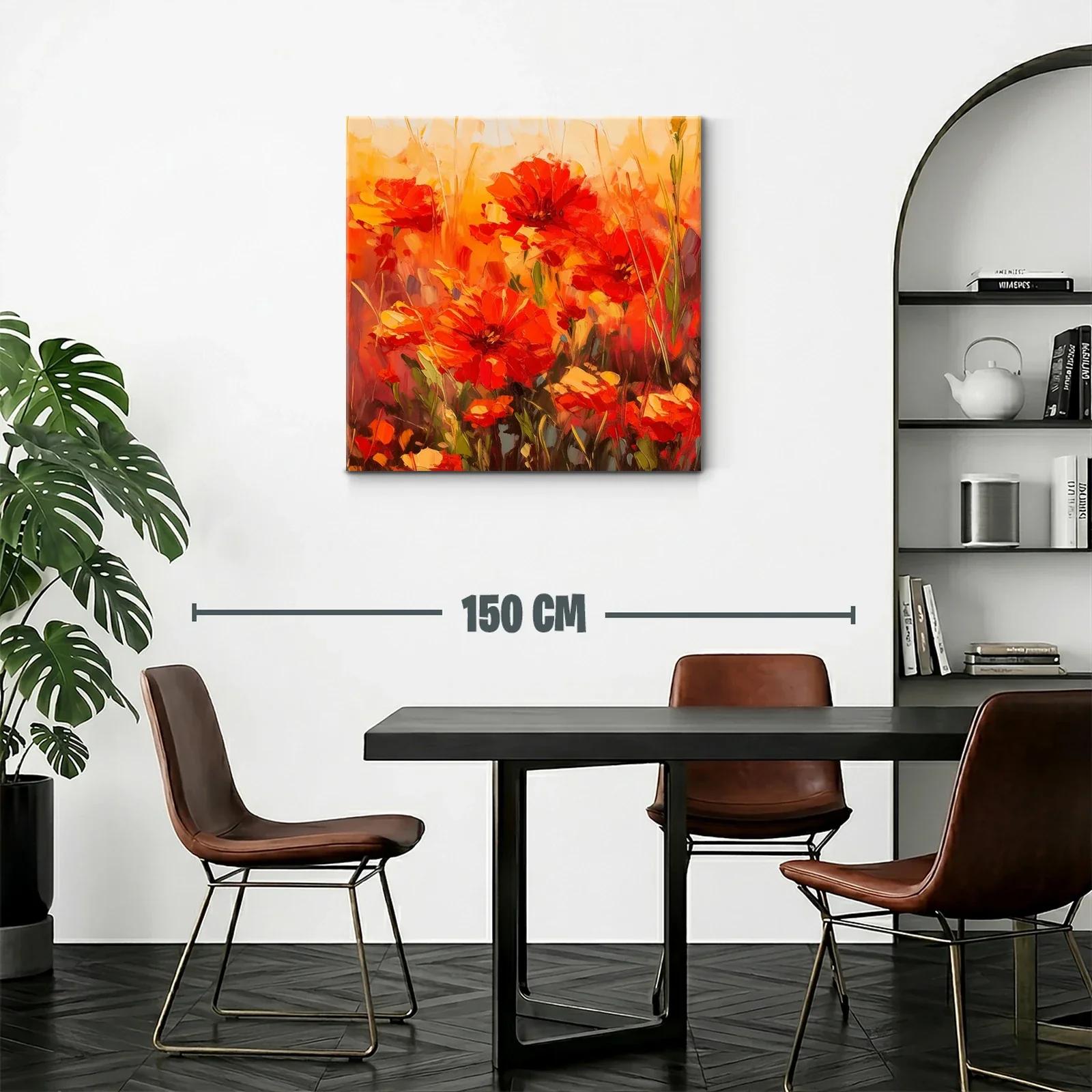 Explosión de amapolas rojas en atmósfera cálida — miniatura 2