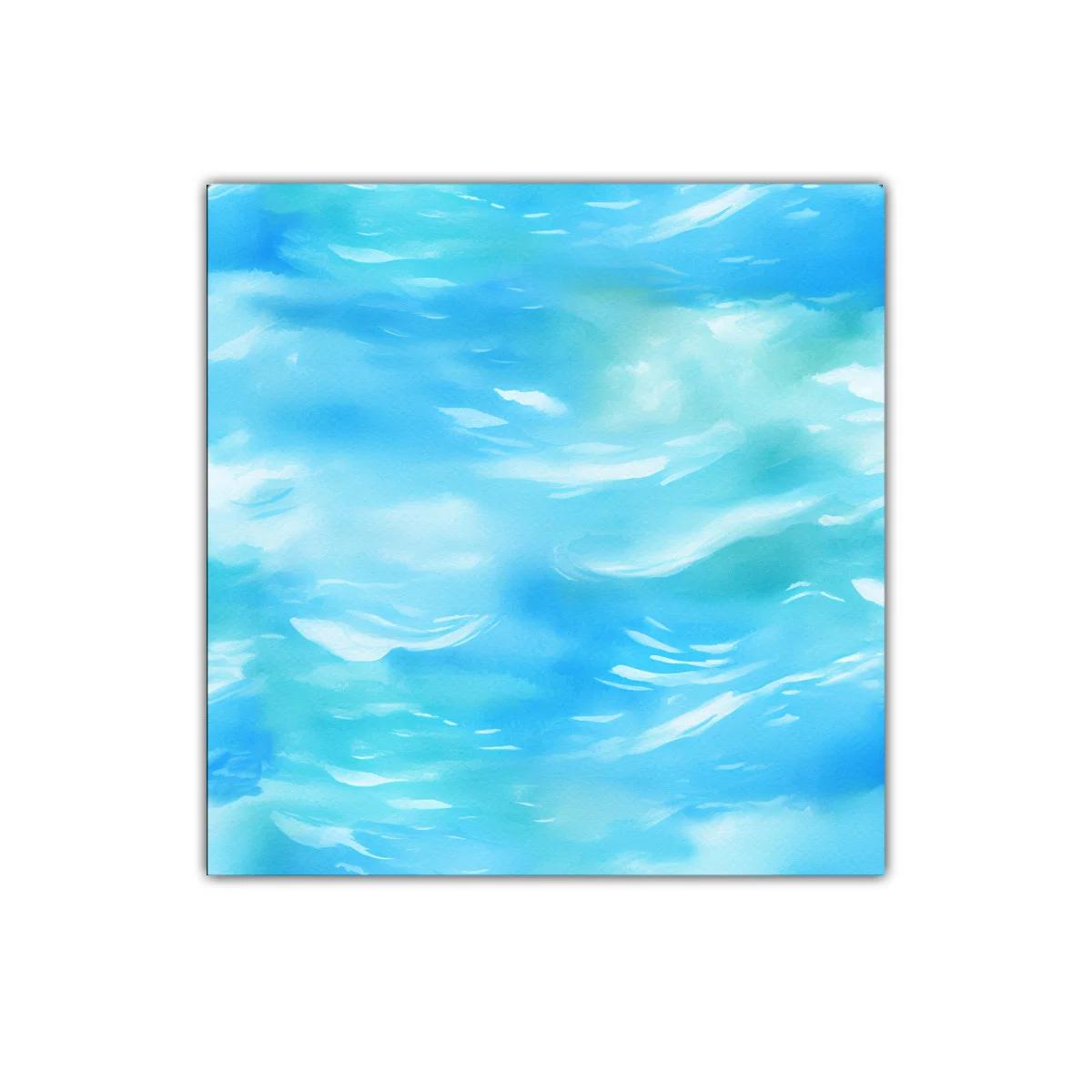 Cuadro Abstracto con Tonos Turquesa y Azules Suaves — miniatura 1